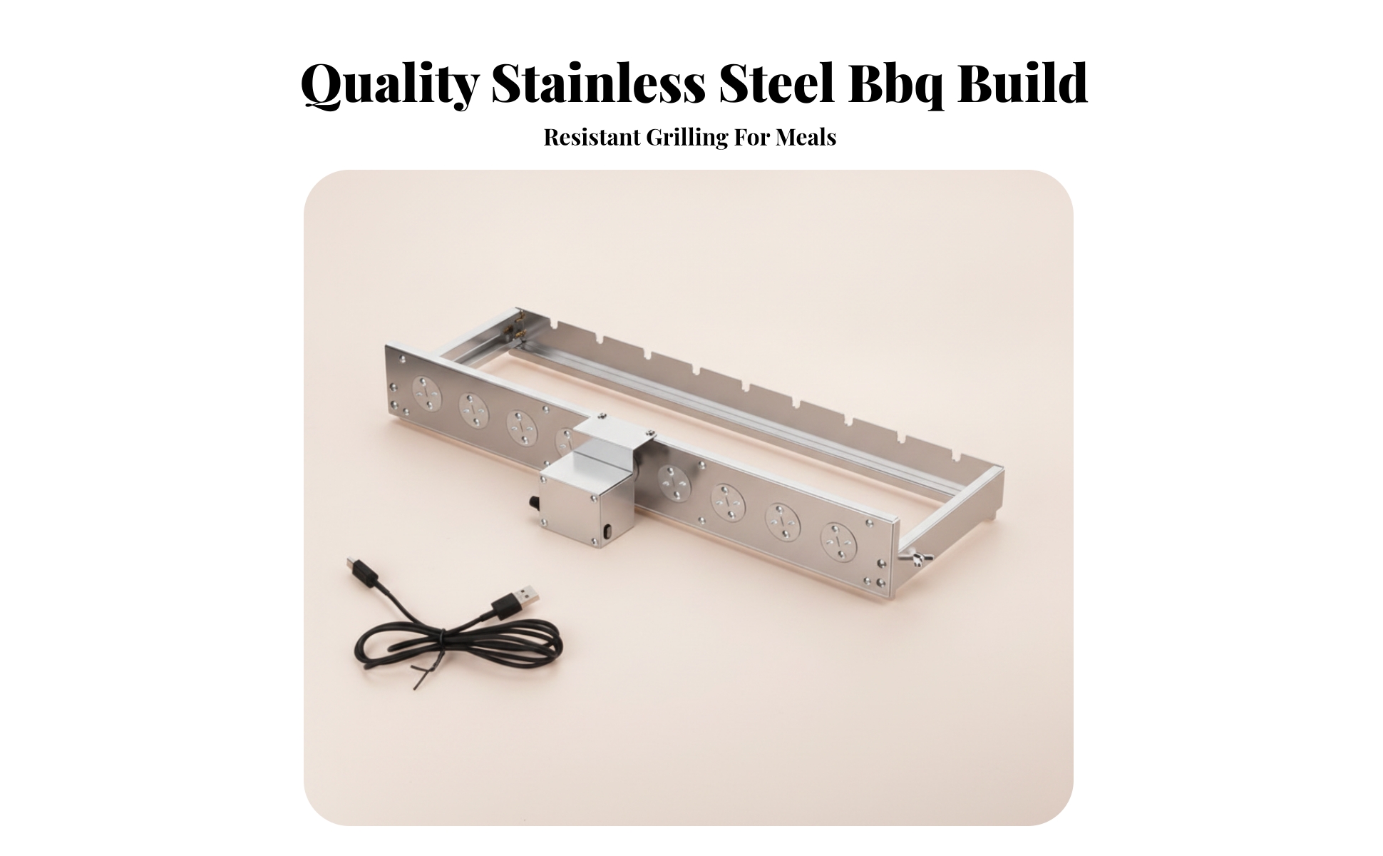 Rotating Barbecue Grill Rack Built-in Motor Motorized Skewer Rack