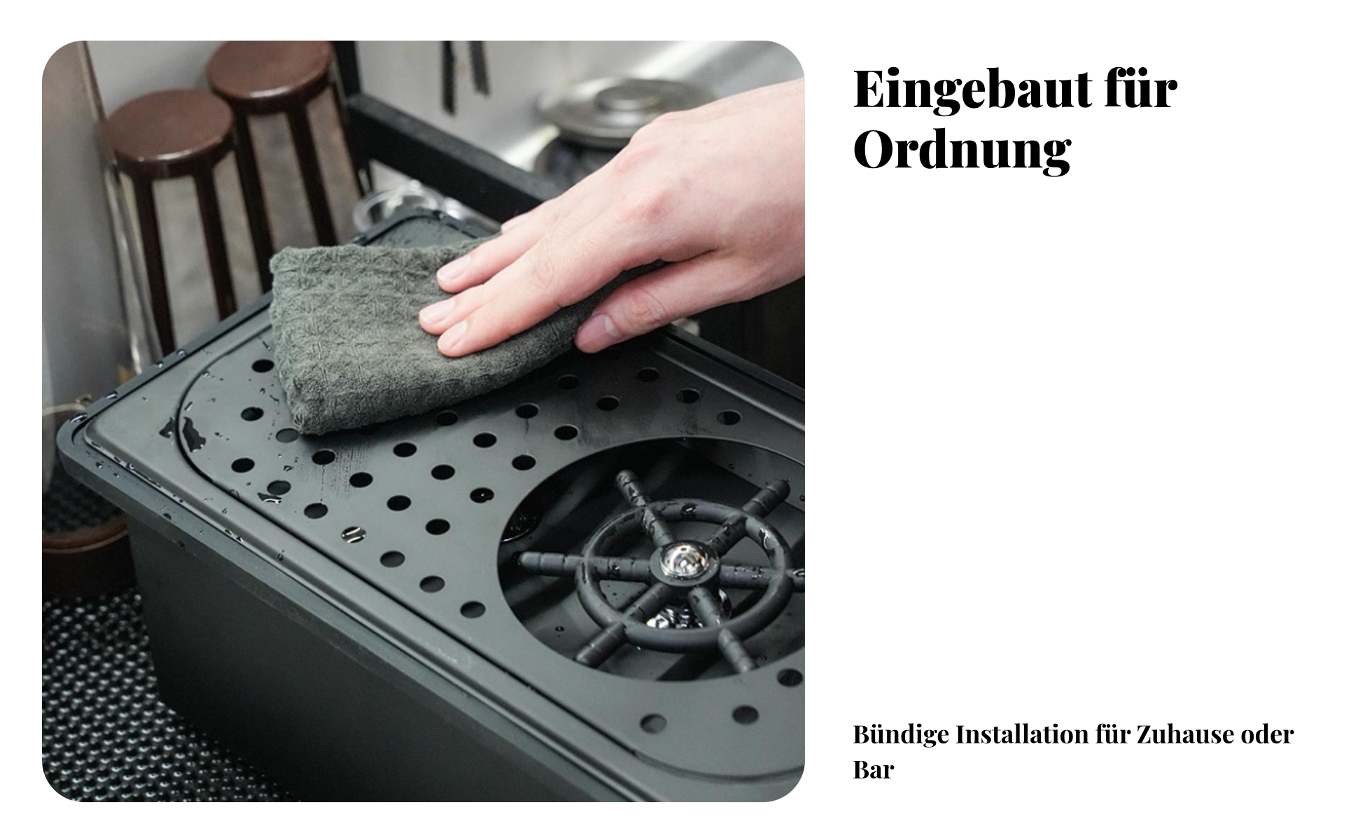 Eingebauter Becherwascher Mattschwarz Arbeitsplatten-Becherwascher