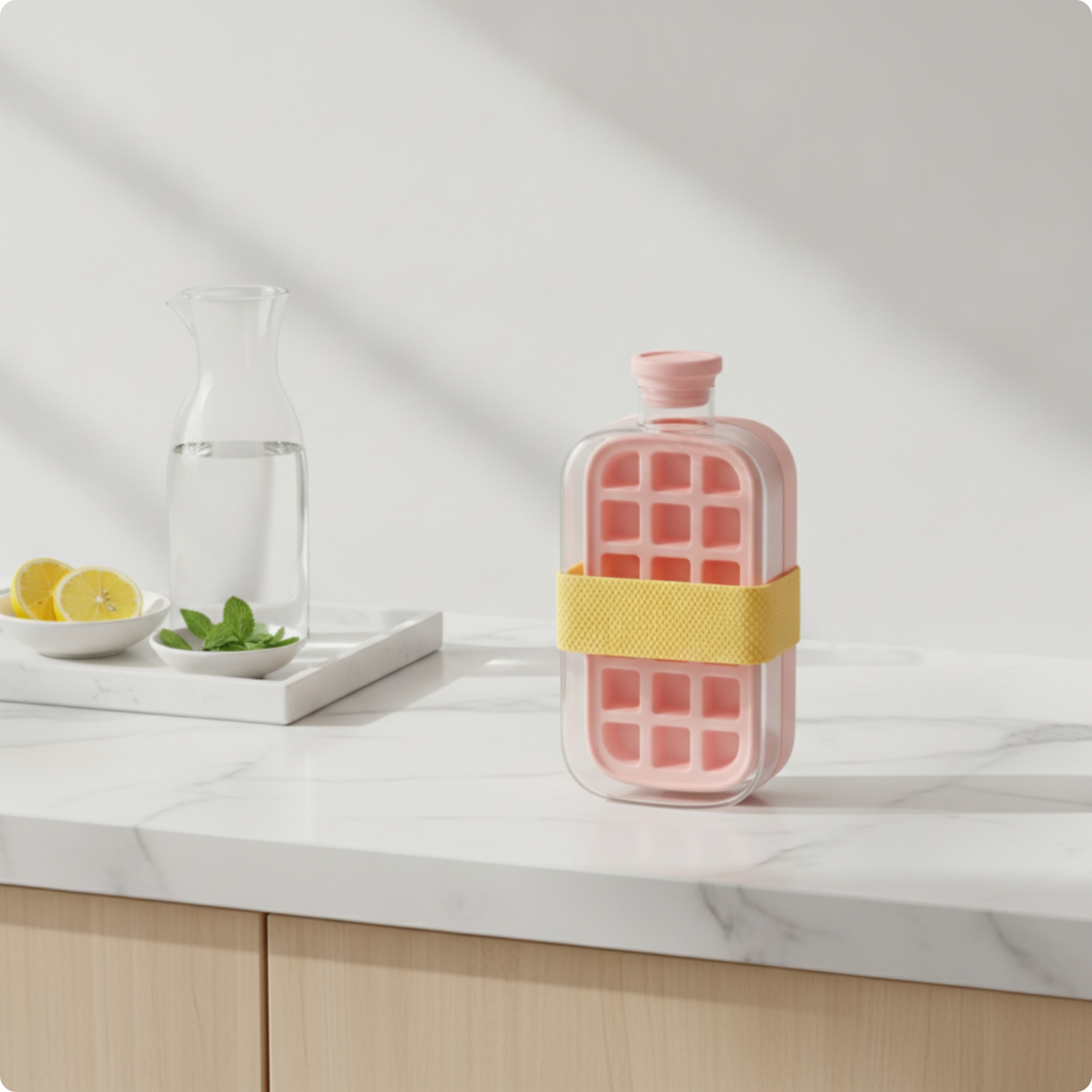 Ice Cube Mold Bottle Rounded Corners Drinkware Portable