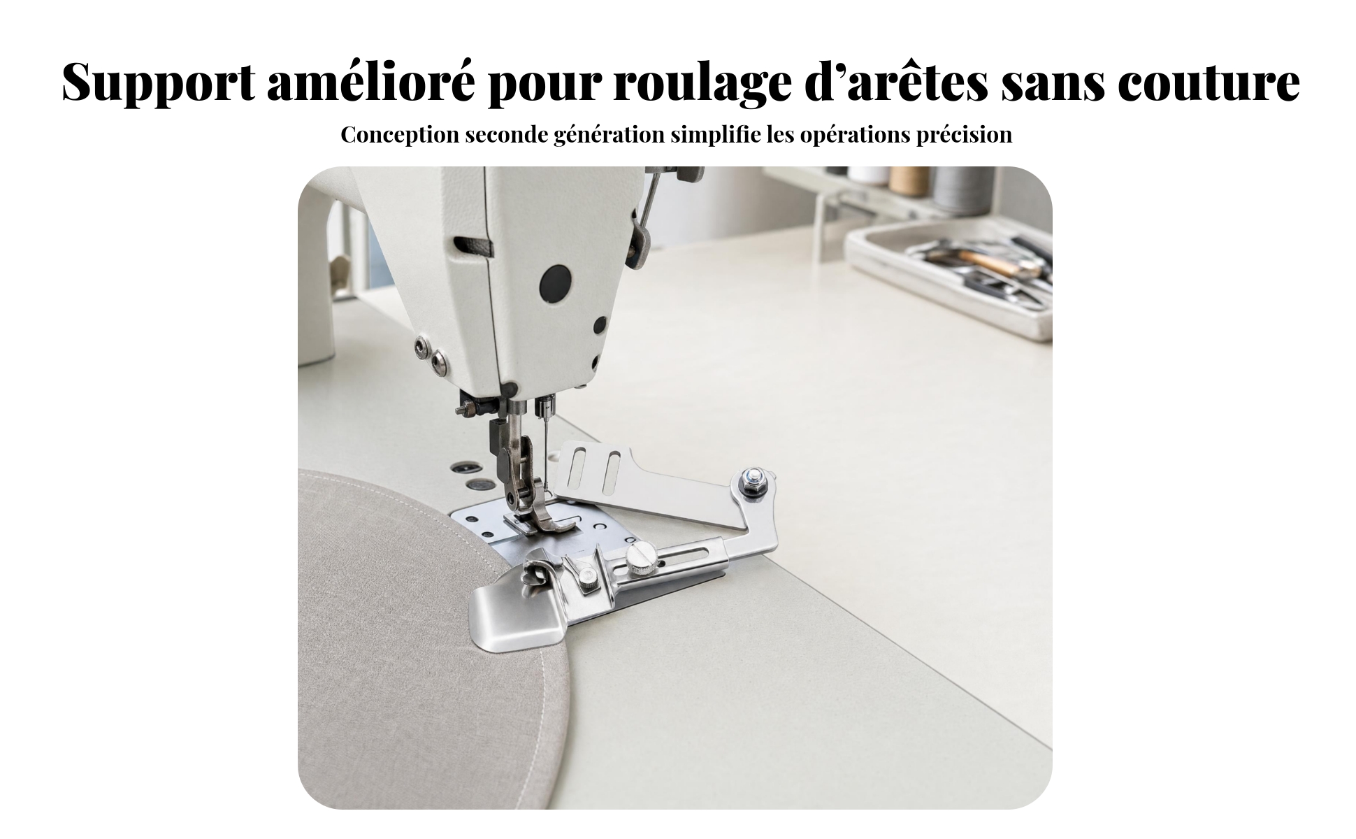 Ourleur Métallique Réglable Pied Ourleur En Acier Inoxydable Fini Argenté
