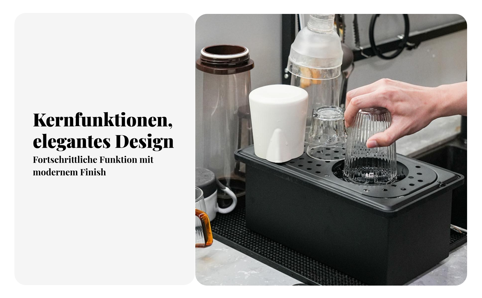Eingebauter Becherwascher Mattschwarz Arbeitsplatten-Becherwascher