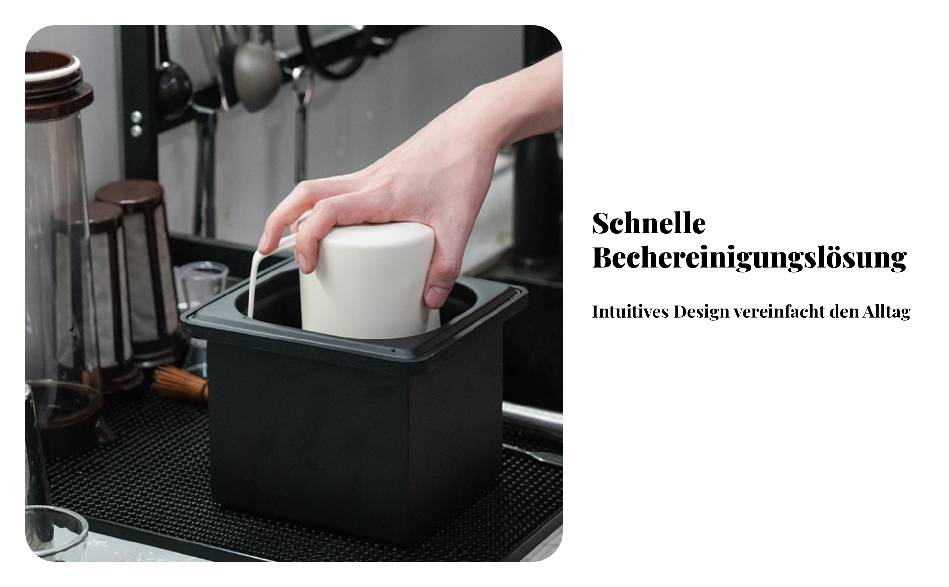Eingebauter Becherwascher Mattschwarz Arbeitsplatten-Becherwascher
