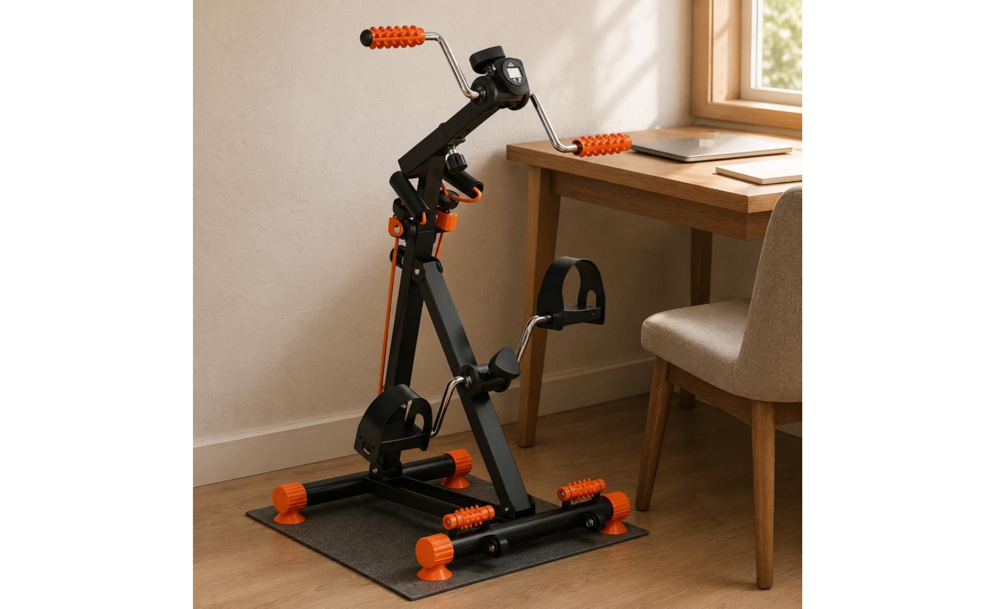 Rehab Pedal Exerciser Adjustable Resistance Seated Pedal Exerciser for Indoor