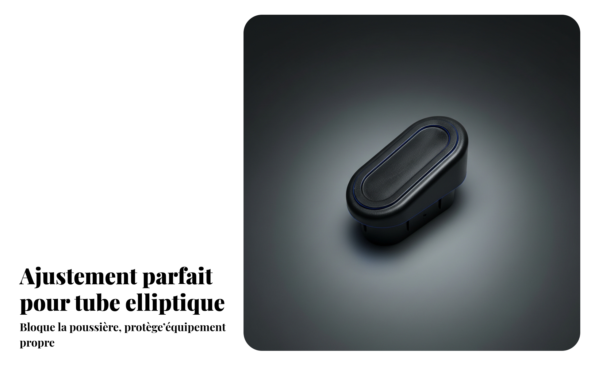 Bouchon Ovale Noir Bord Intérieur Surélevé Embout Ovale Légèrement Conique
