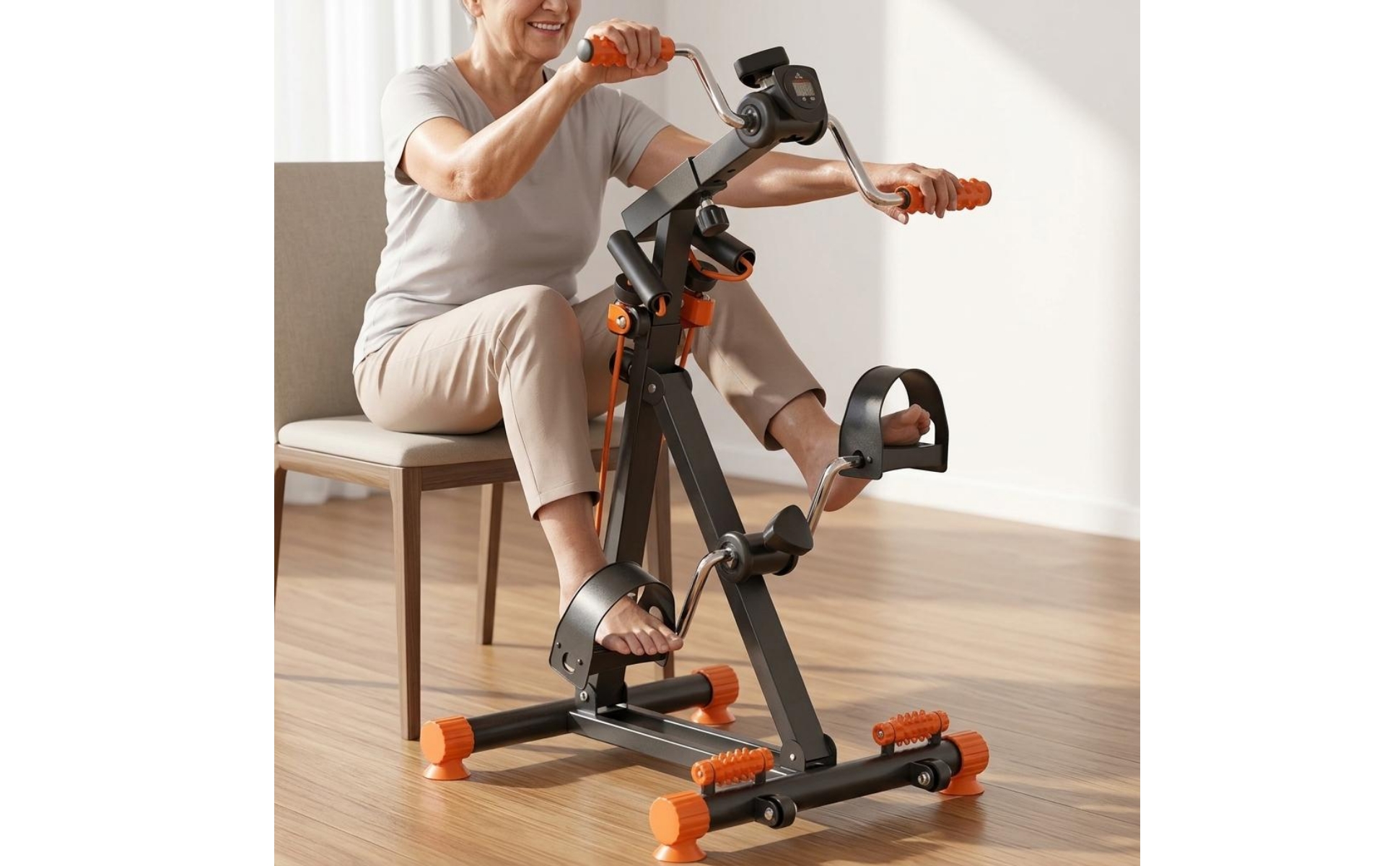 Rehab Pedal Exerciser Adjustable Resistance Seated Pedal Exerciser for Indoor