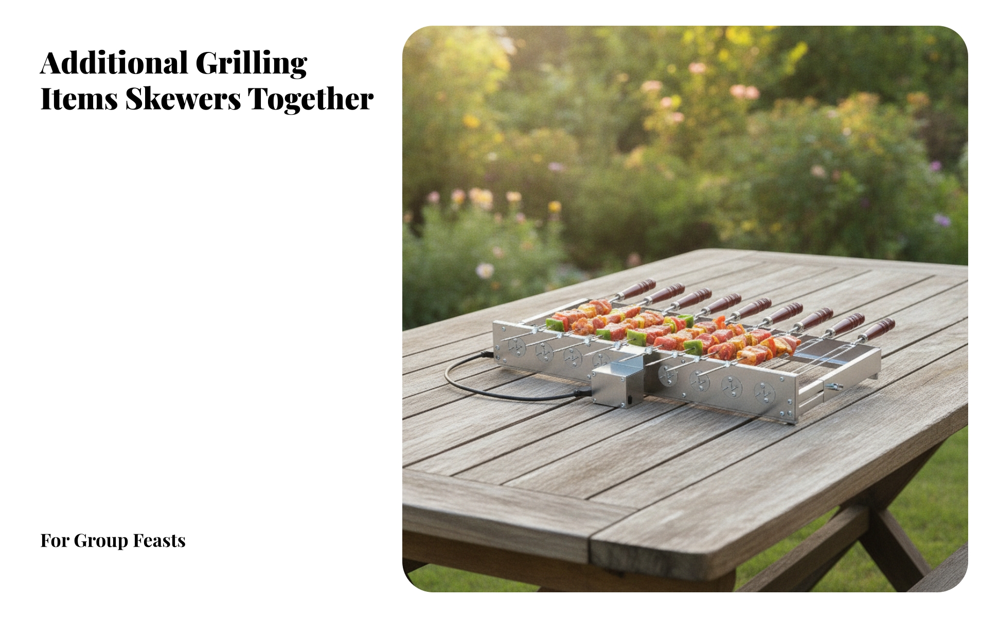 Rotating Barbecue Grill Rack Built-in Motor Motorized Skewer Rack