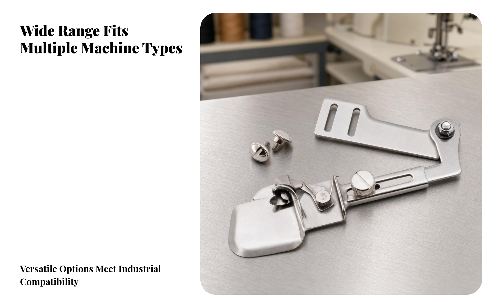 Edge Hemmer Attachment Stainless Steel Edge-Binding Attachment Polished Silver
