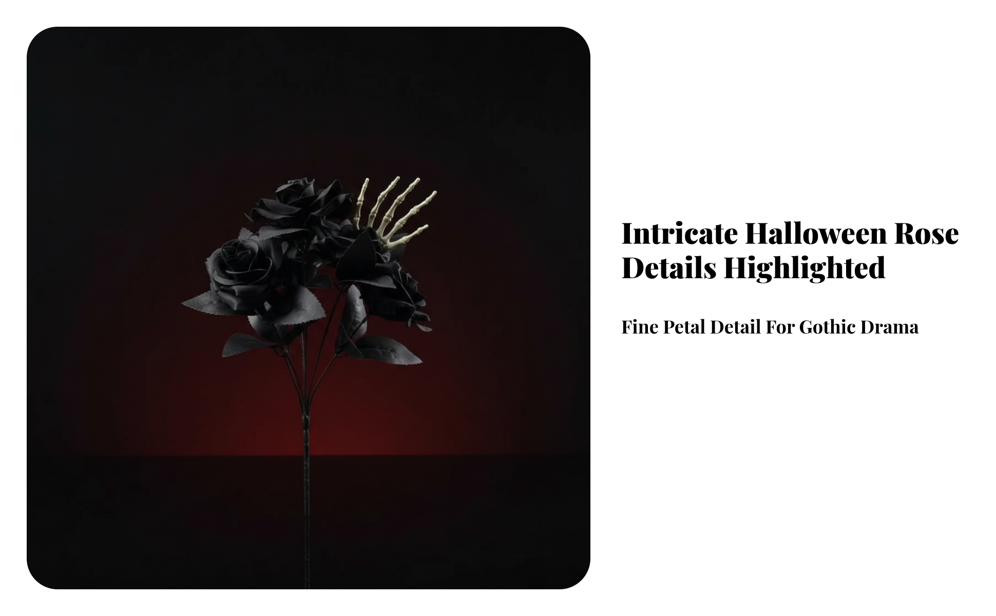 Skeletal Hand Bouquet Halloween Gothic Flower Spray Matte Finish for Photo Props