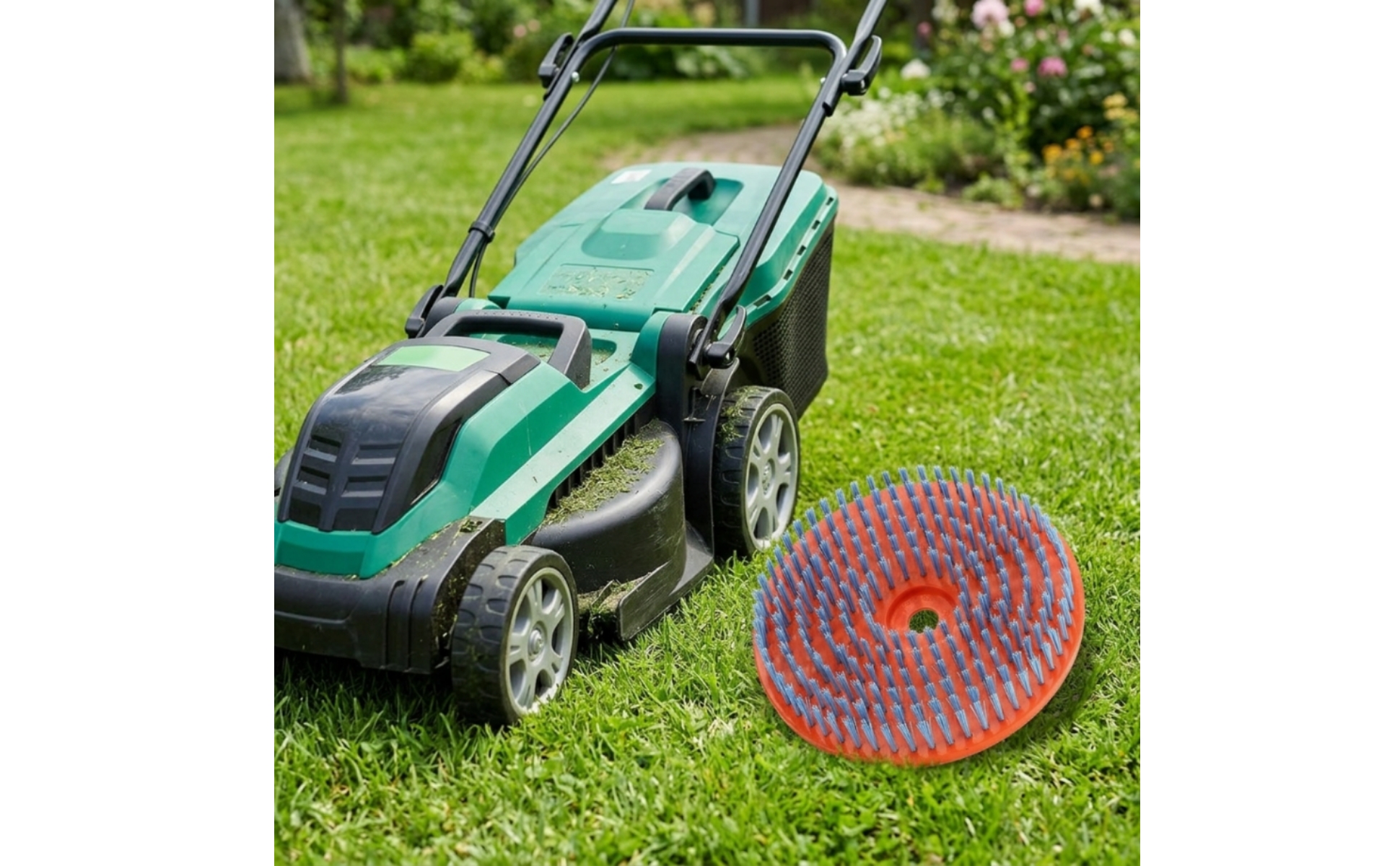 Nylon Brush Head Blue Bristles Trimmer Brush Head Orange Base for Grass Trimming