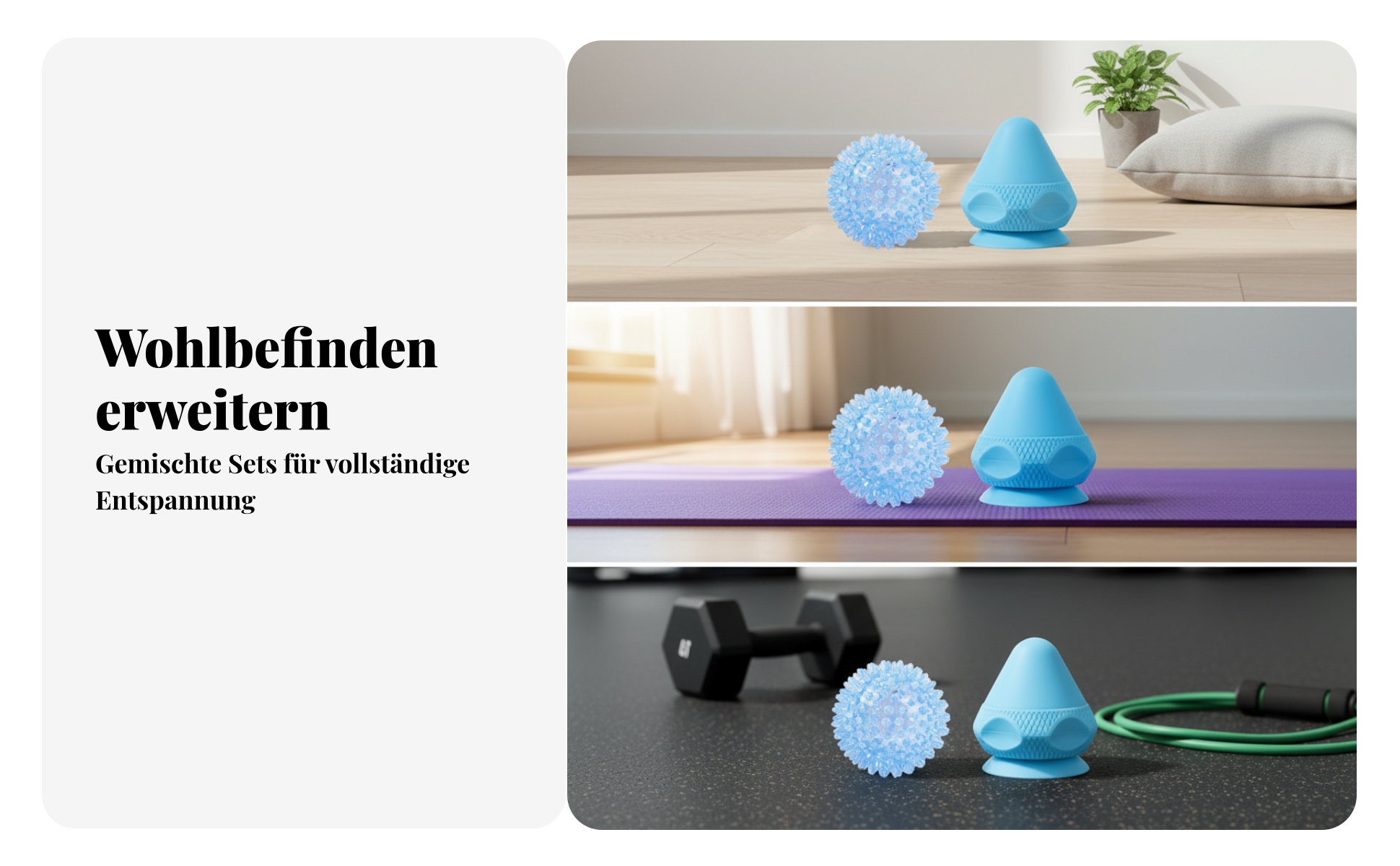 2 Pieces Igelball Set Dicht Genoppt Massageball mit Noppen Spiky
