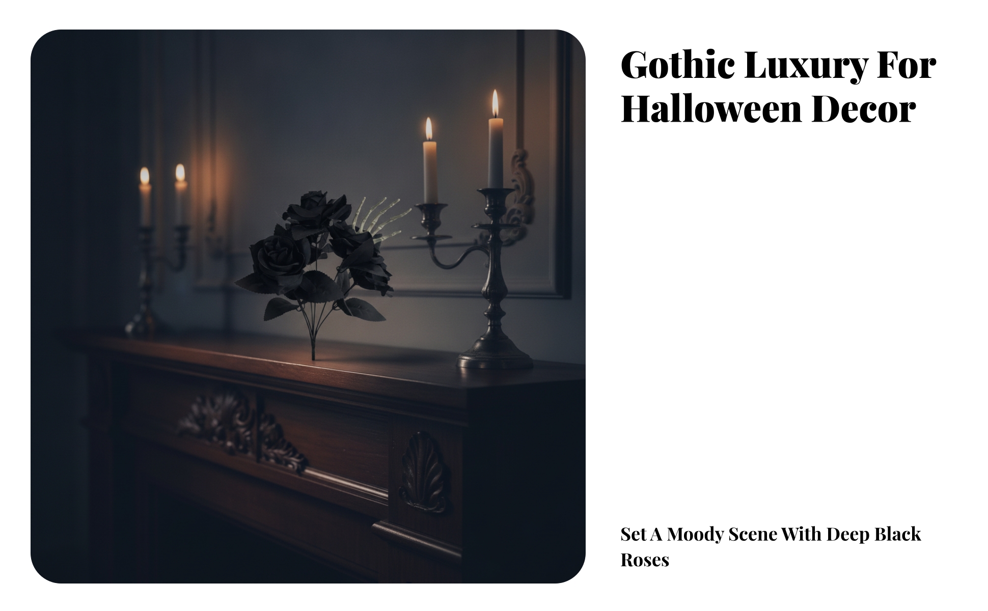 Skeletal Hand Bouquet Halloween Gothic Flower Spray Matte Finish for Photo Props