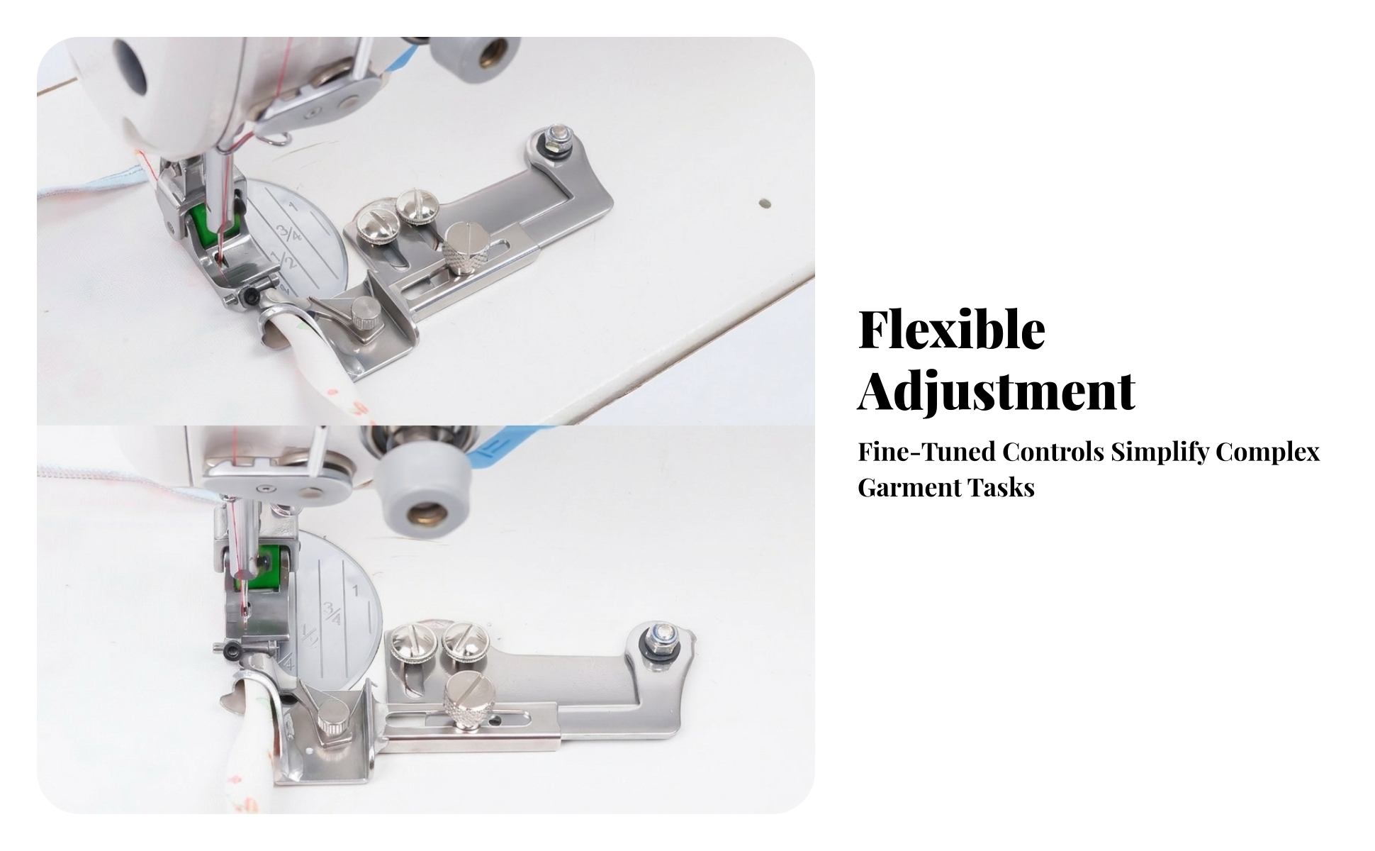 Edge Hemmer Attachment Stainless Steel Edge-Binding Attachment Polished Silver