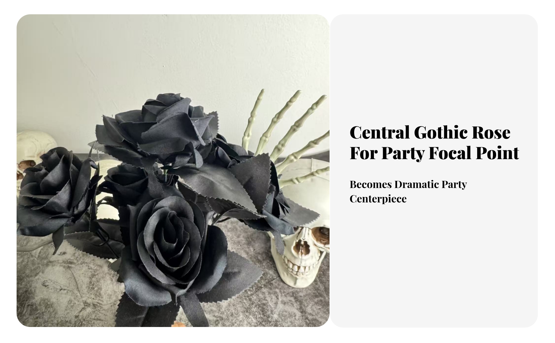 Skeletal Hand Bouquet Halloween Gothic Flower Spray Matte Finish for Photo Props