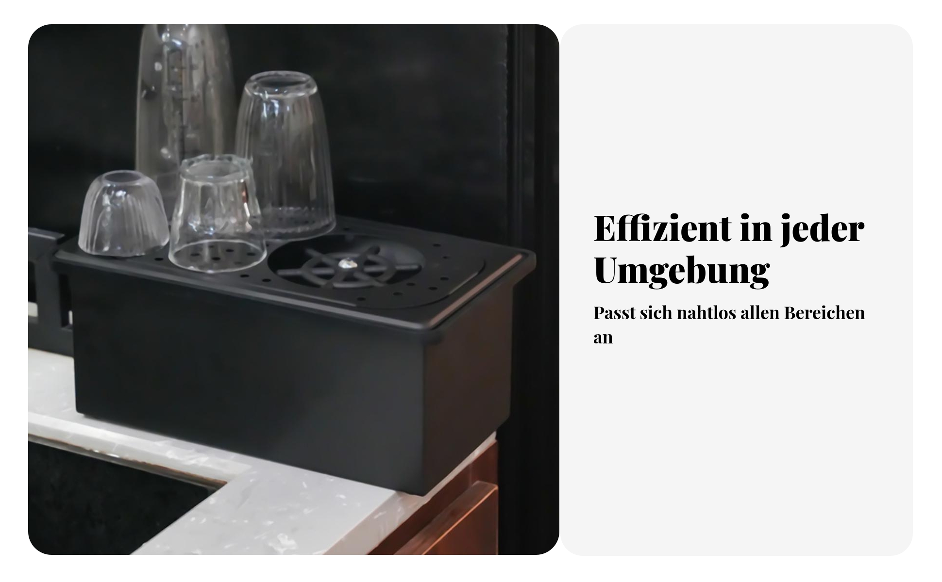 Eingebauter Becherwascher Mattschwarz Arbeitsplatten-Becherwascher