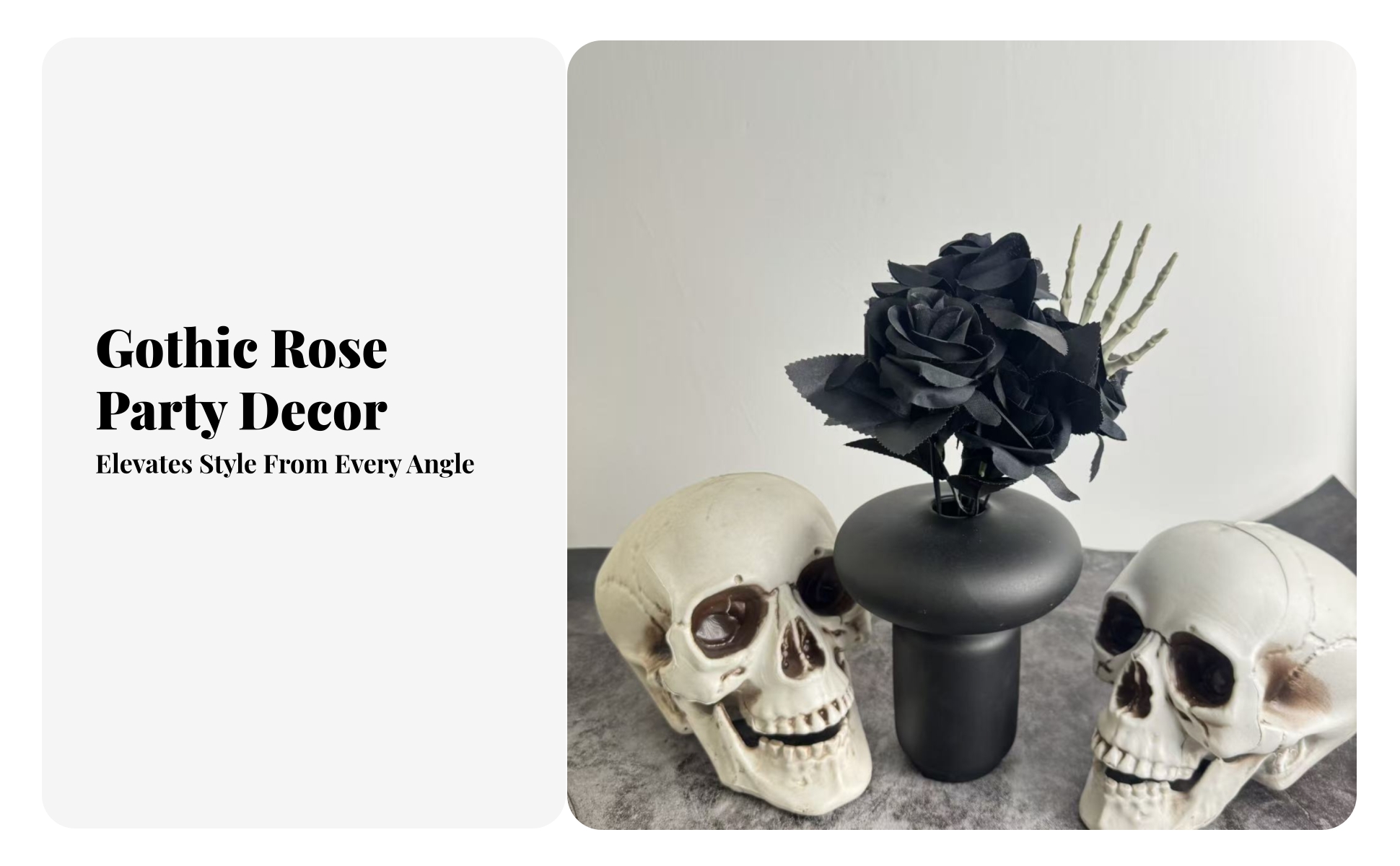 Skeletal Hand Bouquet Halloween Gothic Flower Spray Matte Finish for Photo Props
