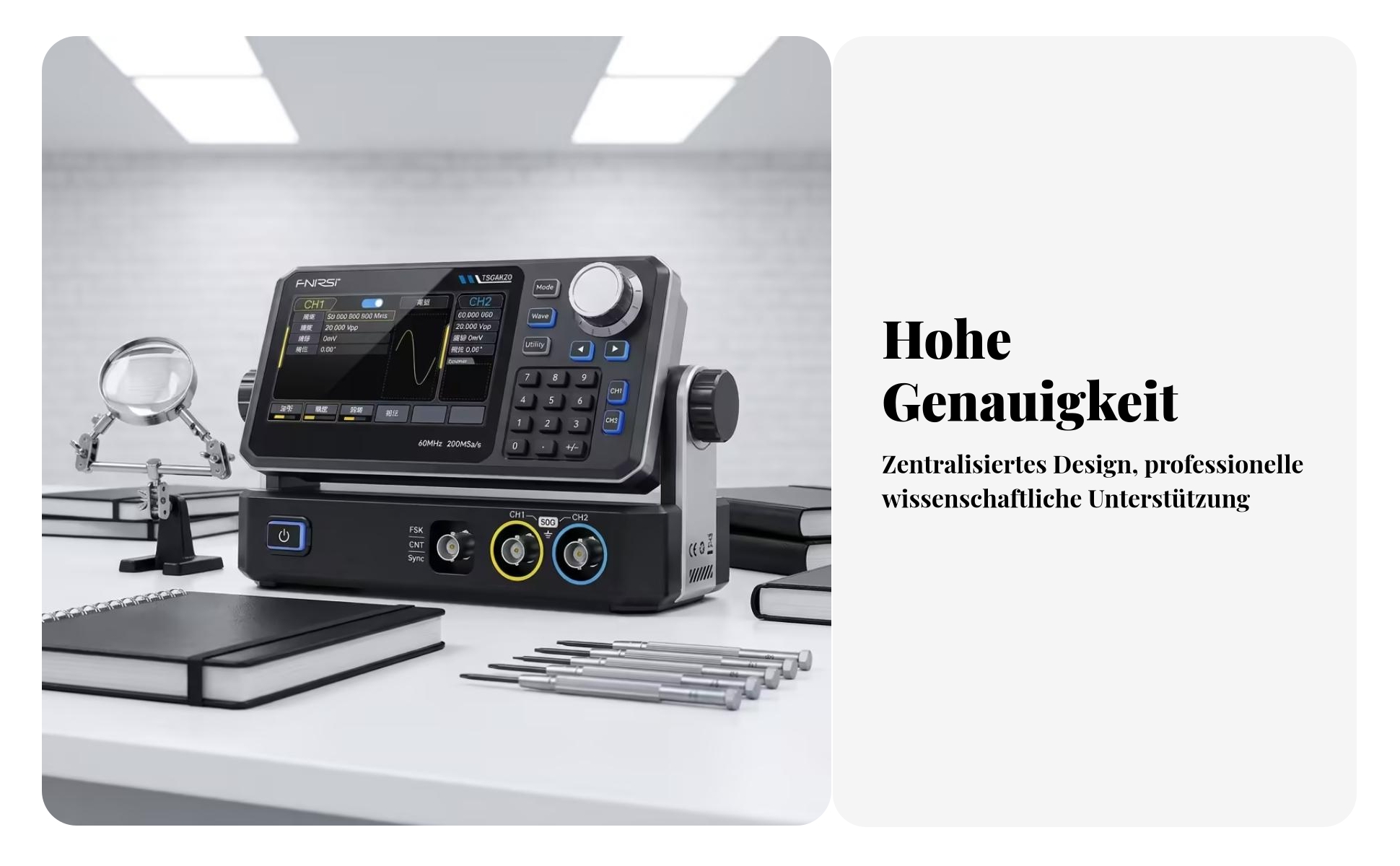 Zweikanal Funktionsgenerator 200MSa/s Arbiträrer Wellenformgenerator 14