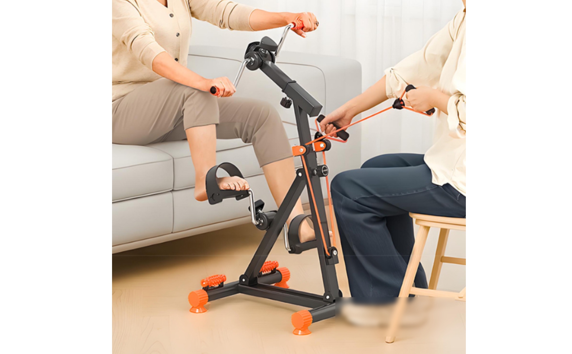 Rehab Pedal Exerciser Adjustable Resistance Seated Pedal Exerciser for Indoor