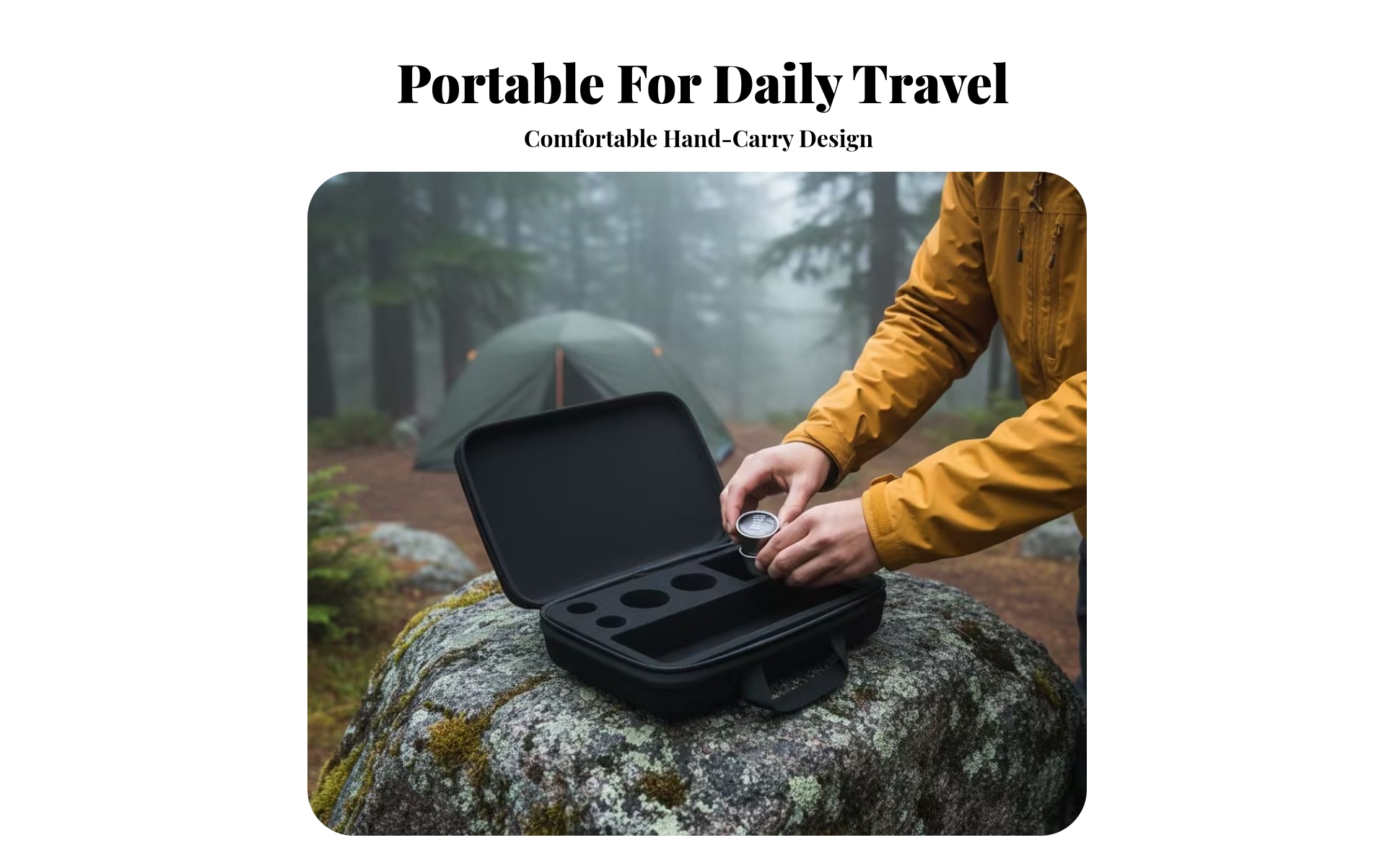 Hardhard-Case Top Handle Coffee Machine Case Clamshell Opening