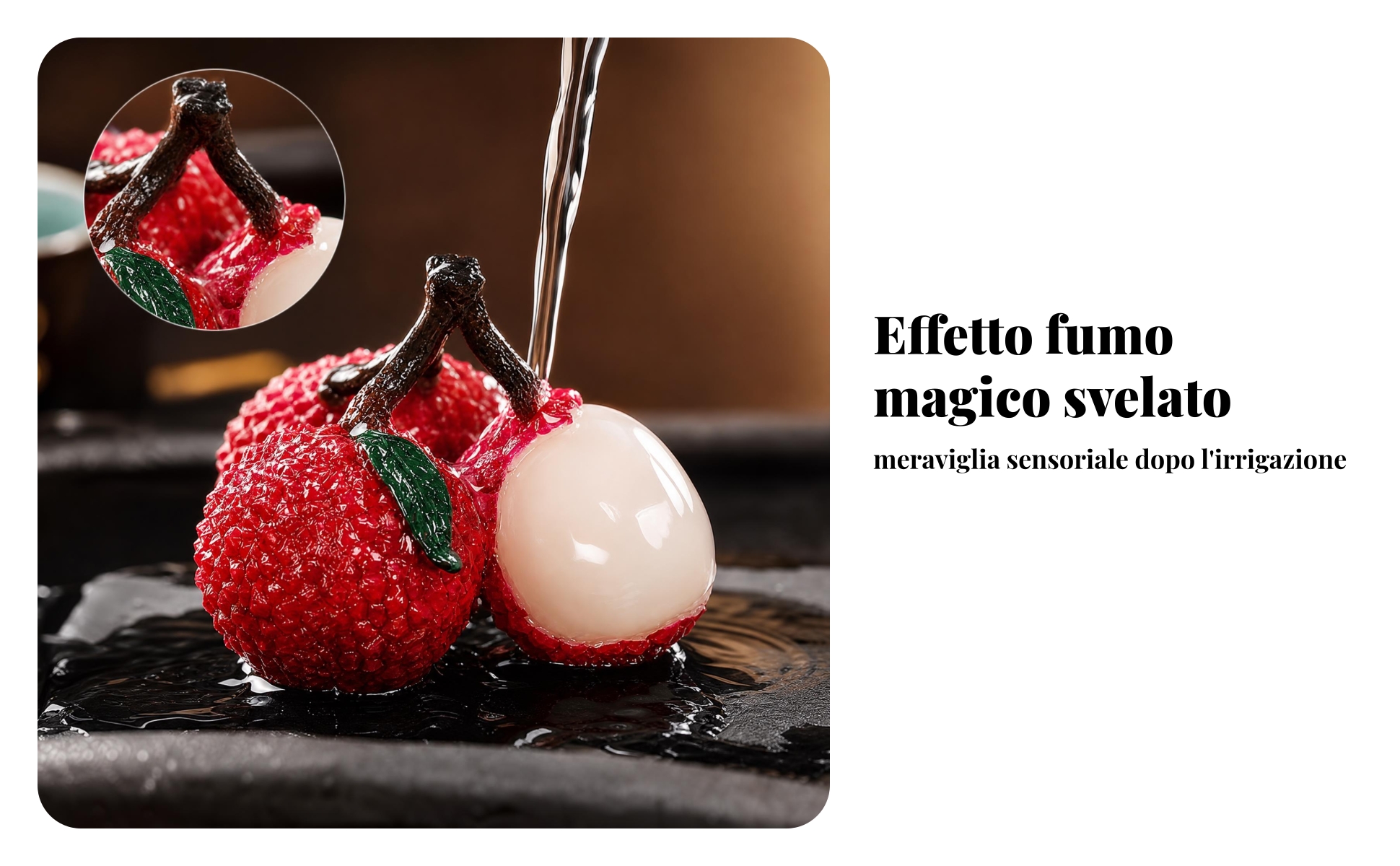 Tea Pet Litchi Finitura Rosso Bianco Ornamento Litchi Foglie Verdi