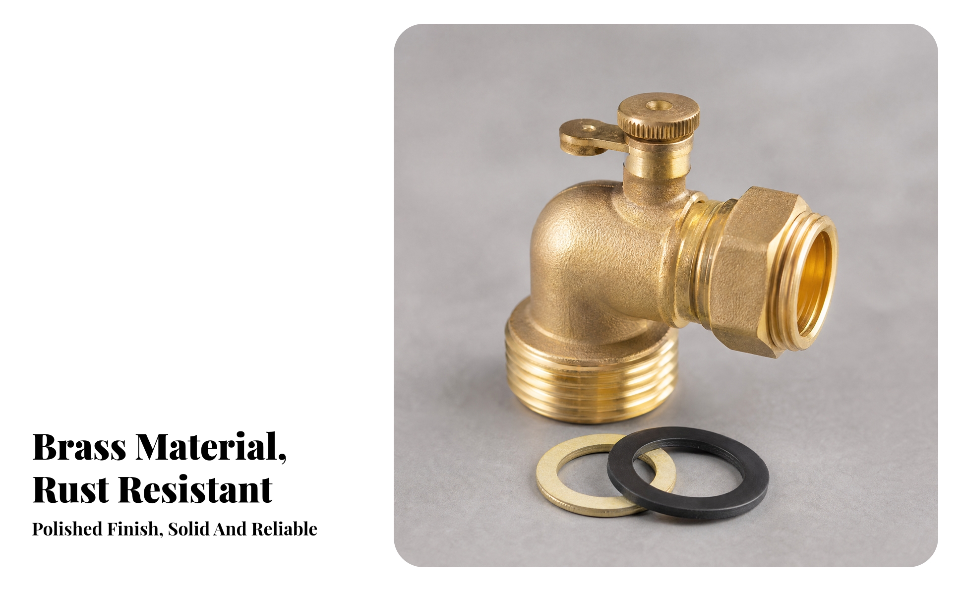 Brass Hose Elbow Adjustable Rate Regulation 90 Degree Garden Hose Elbow L-Shaped