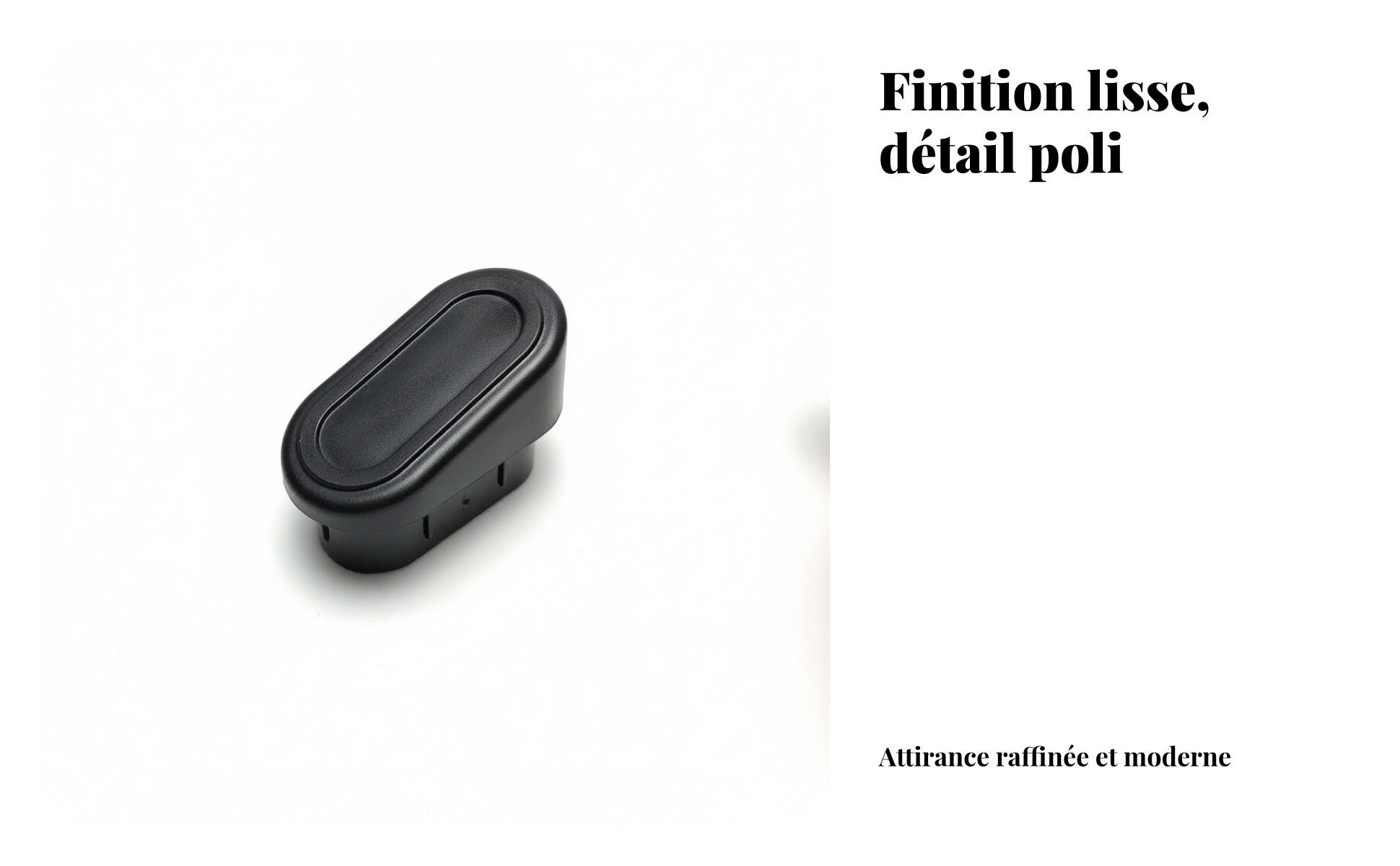 Bouchon Ovale Noir Bord Intérieur Surélevé Embout Ovale Légèrement Conique