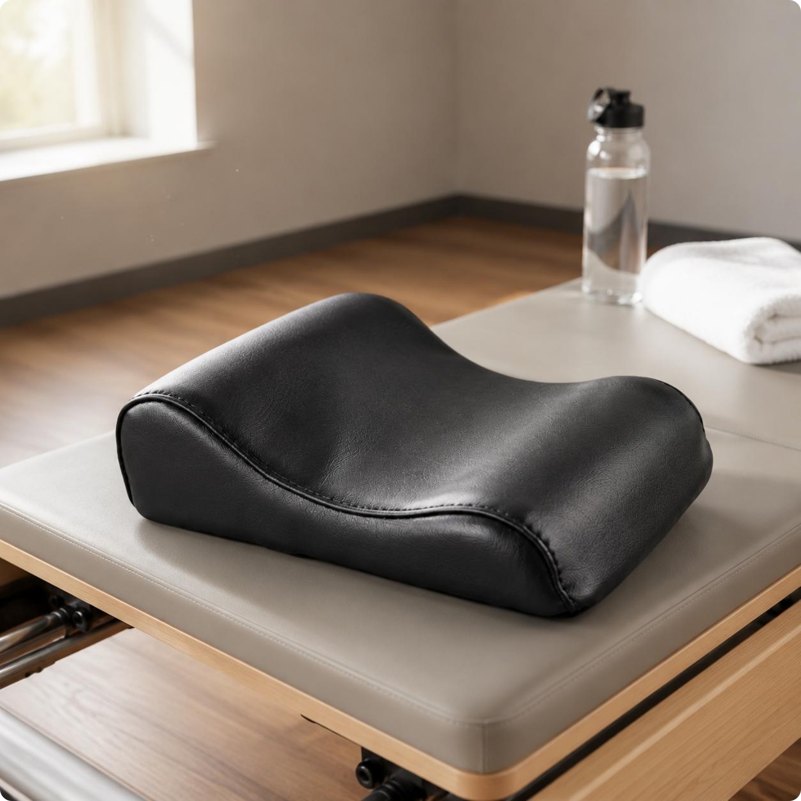 Pilates Bed Neck Pillow Leather-Like Reformer Neck Pillow Stitched Seams