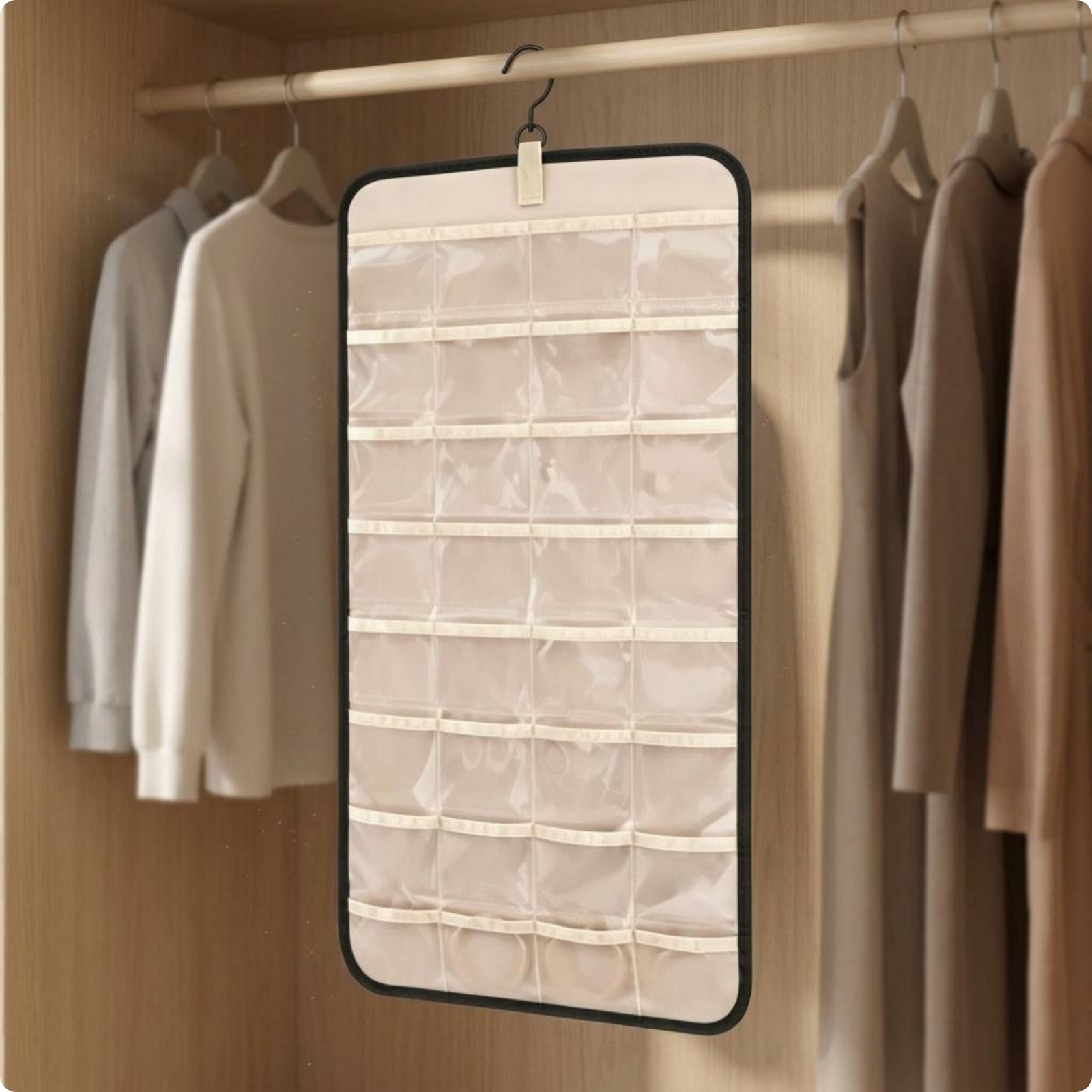 Foldable Jewelry Organizer Patterned Pockets Hanging Jewelry Organizer Portable