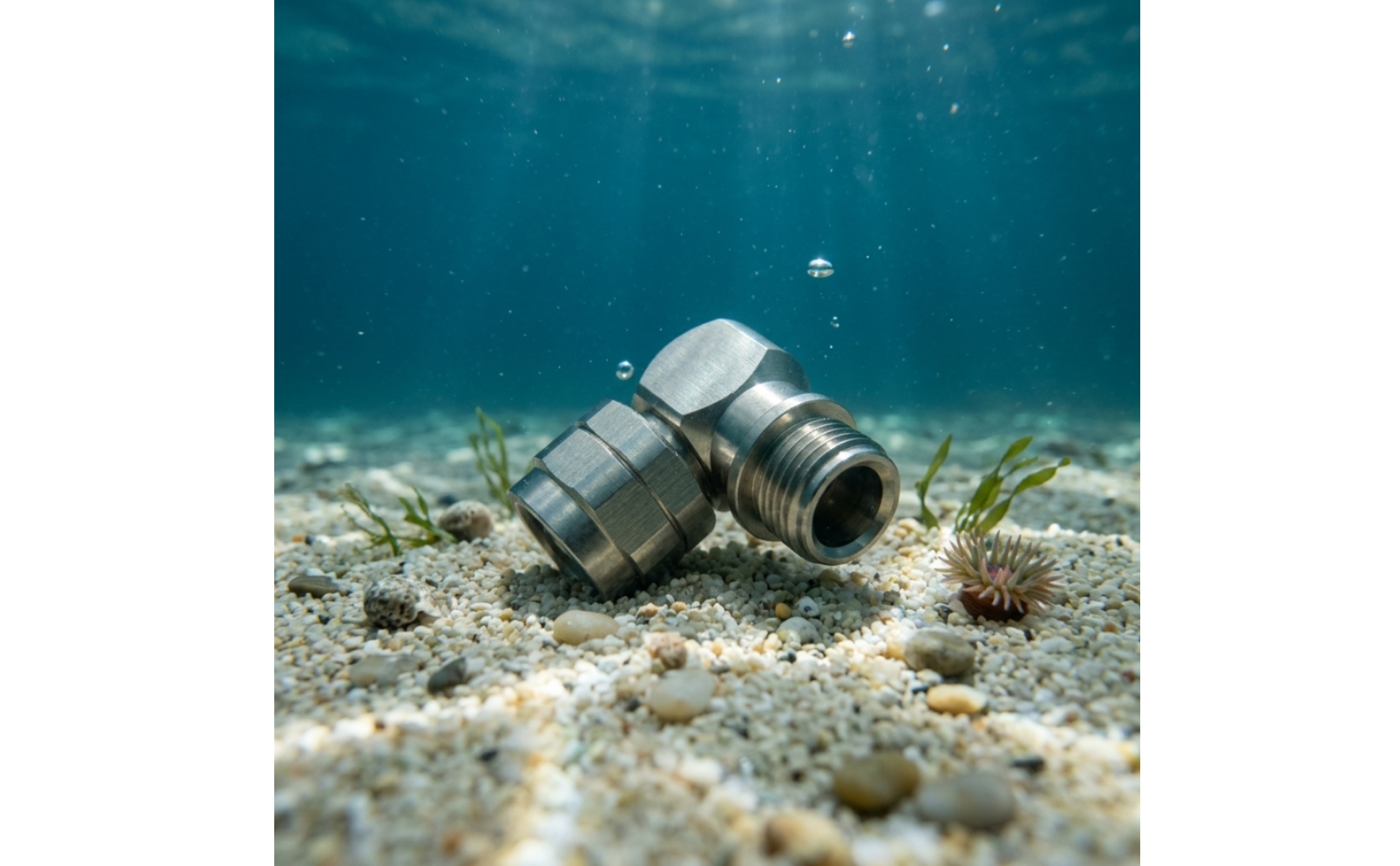 2 Pieces Dive Gear 316L Steel Elbow Fitting for Underwater