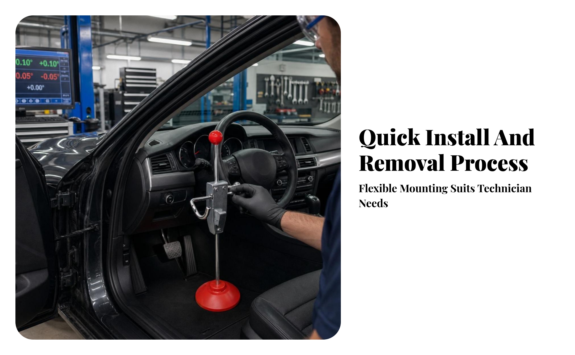 Adjustable Steering Lock Hook Arms Steering Wheel Lock Red Accents