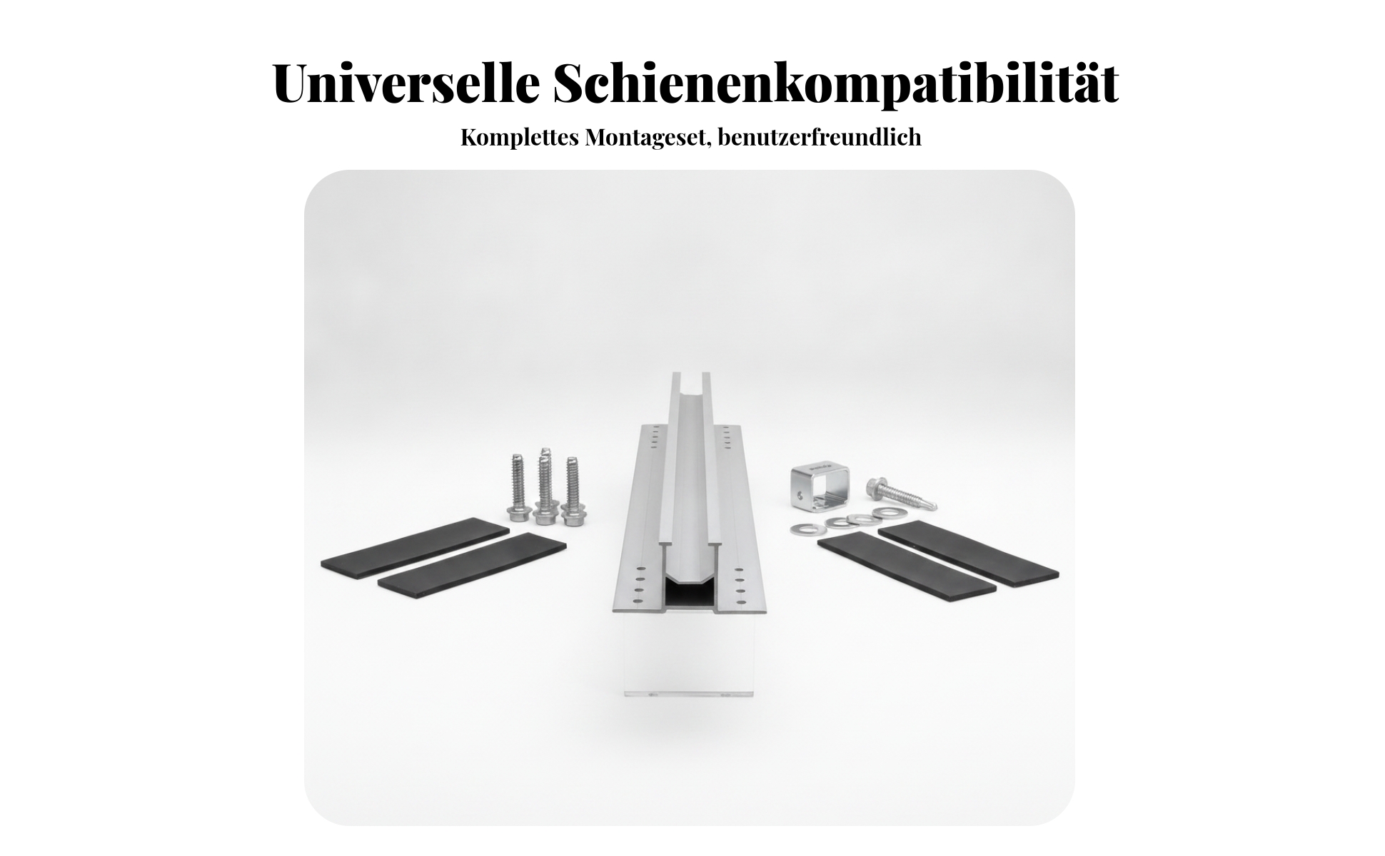 photovoltaik-minirail vorgebohrt solarmodul-schiene schutzpads