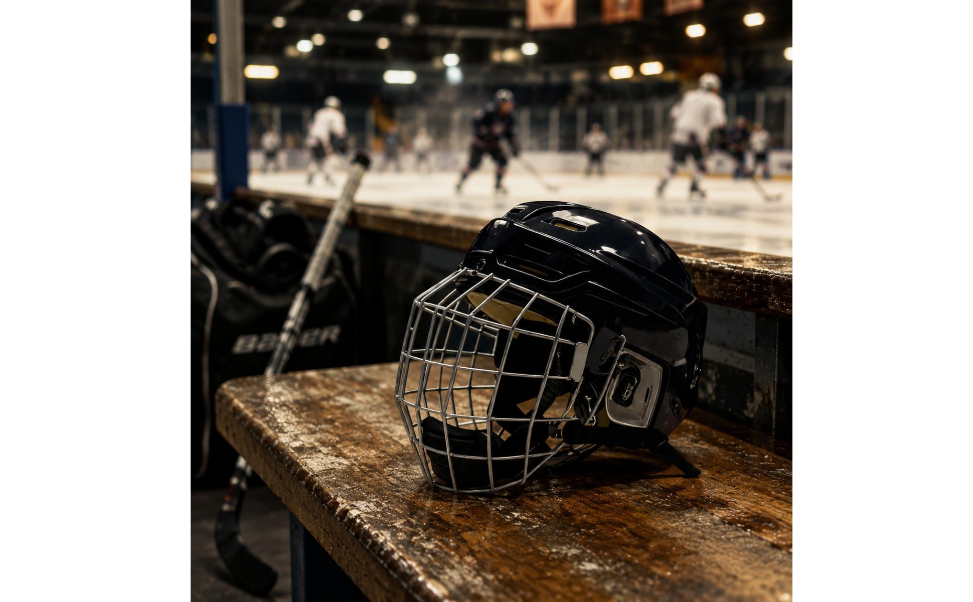 Ice Hockey Helmet Ear Guards Hockey Helmet with Face Guard Hard Shell