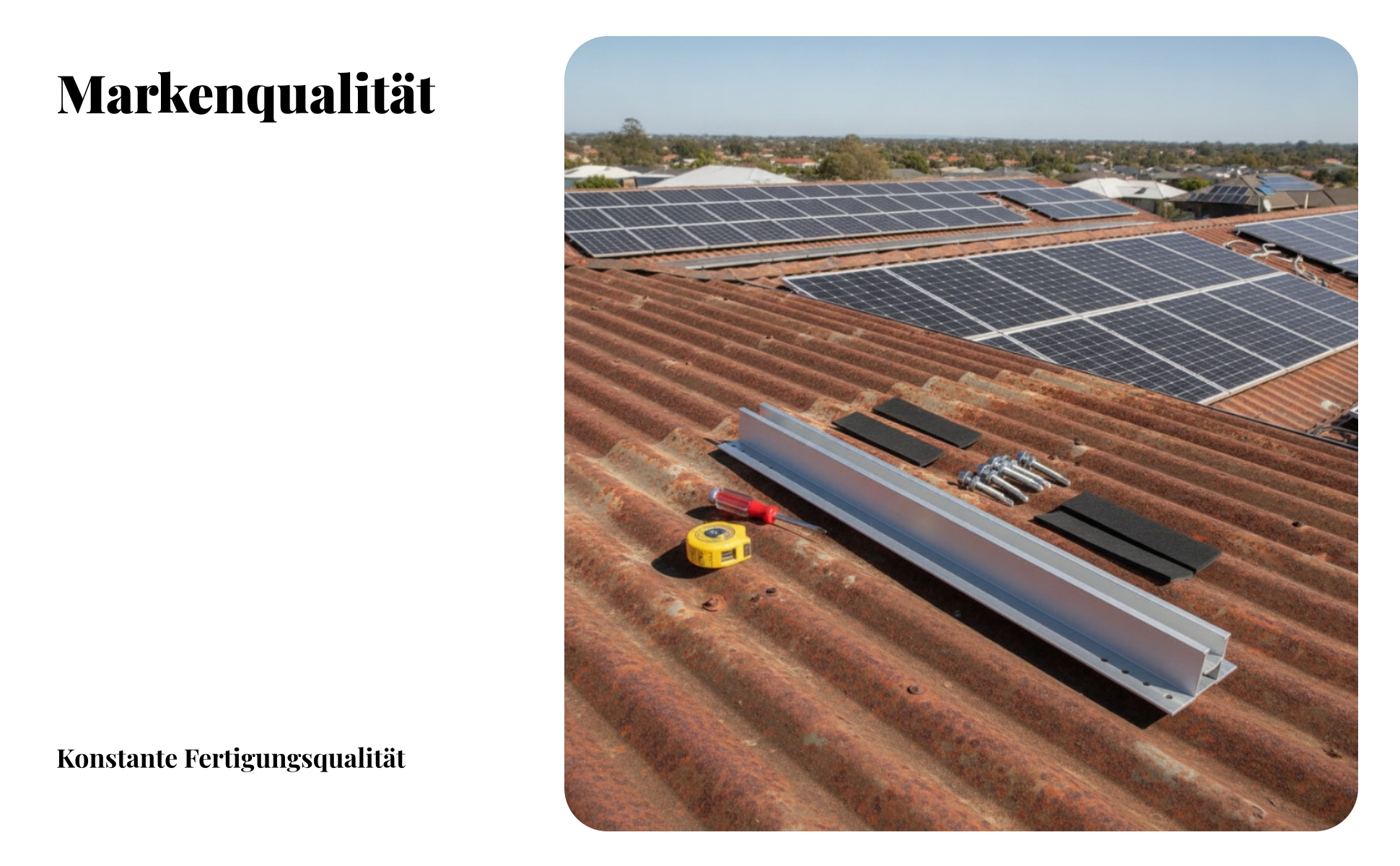 photovoltaik-minirail vorgebohrt solarmodul-schiene schutzpads
