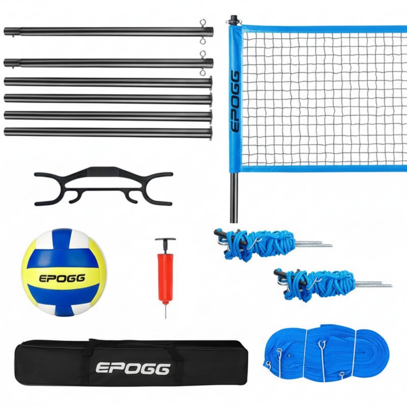 Outdoor Volleyball Court Set Carrying Bag Sports Equipment Boundary Line Ropes