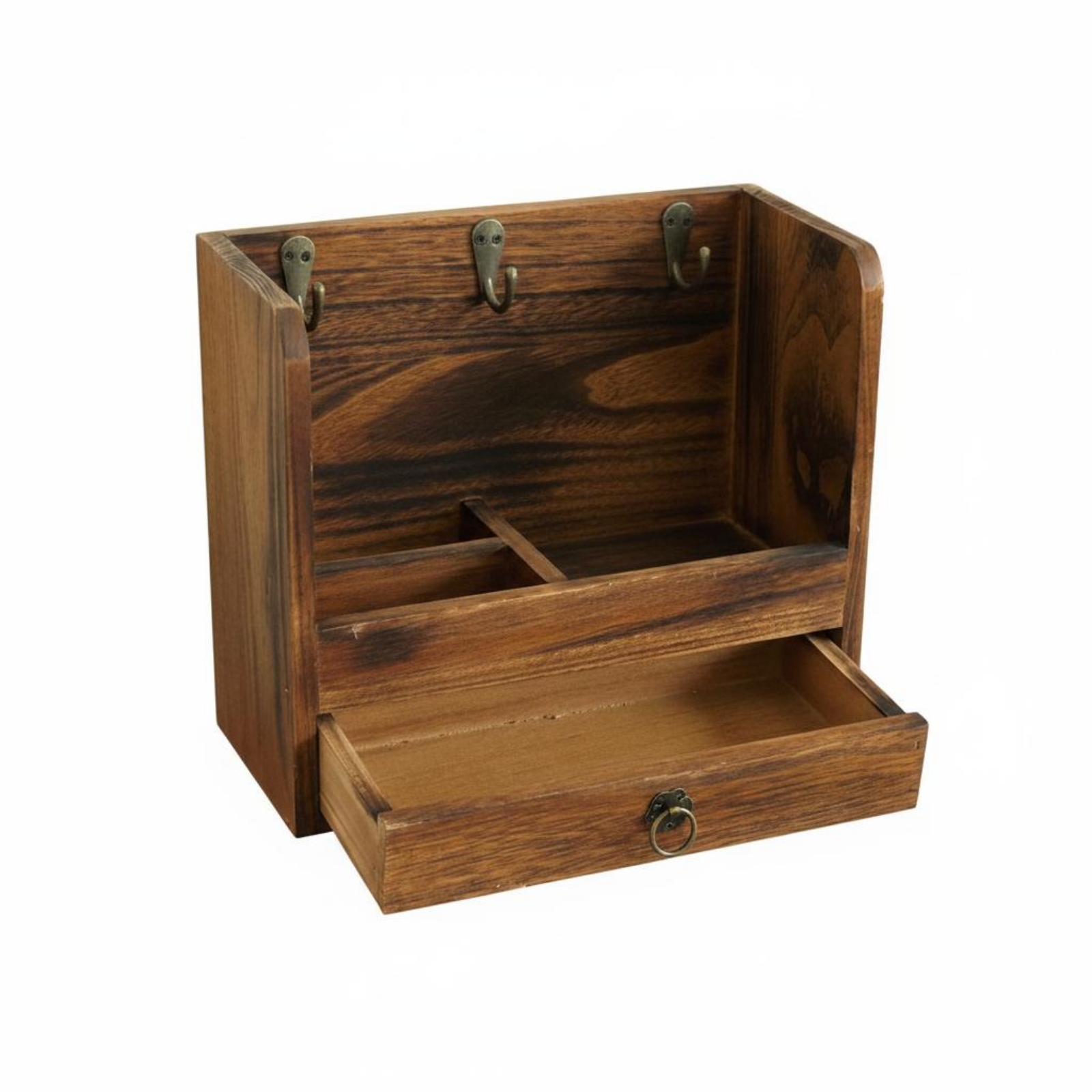 Wooden Key Storage Box Handmade Wooden Key Holder Pull-External Drawer
