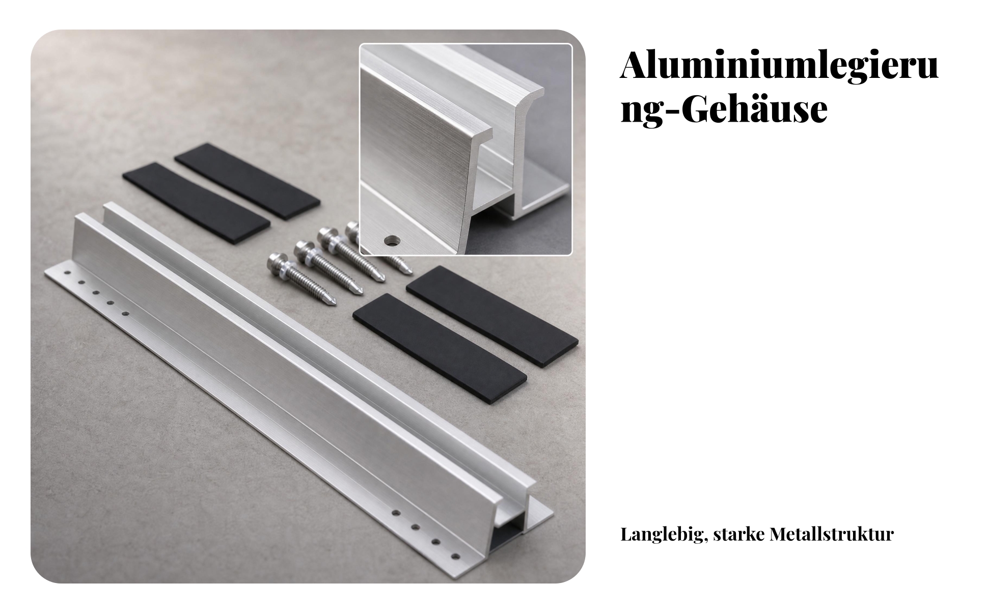 photovoltaik-minirail vorgebohrt solarmodul-schiene schutzpads