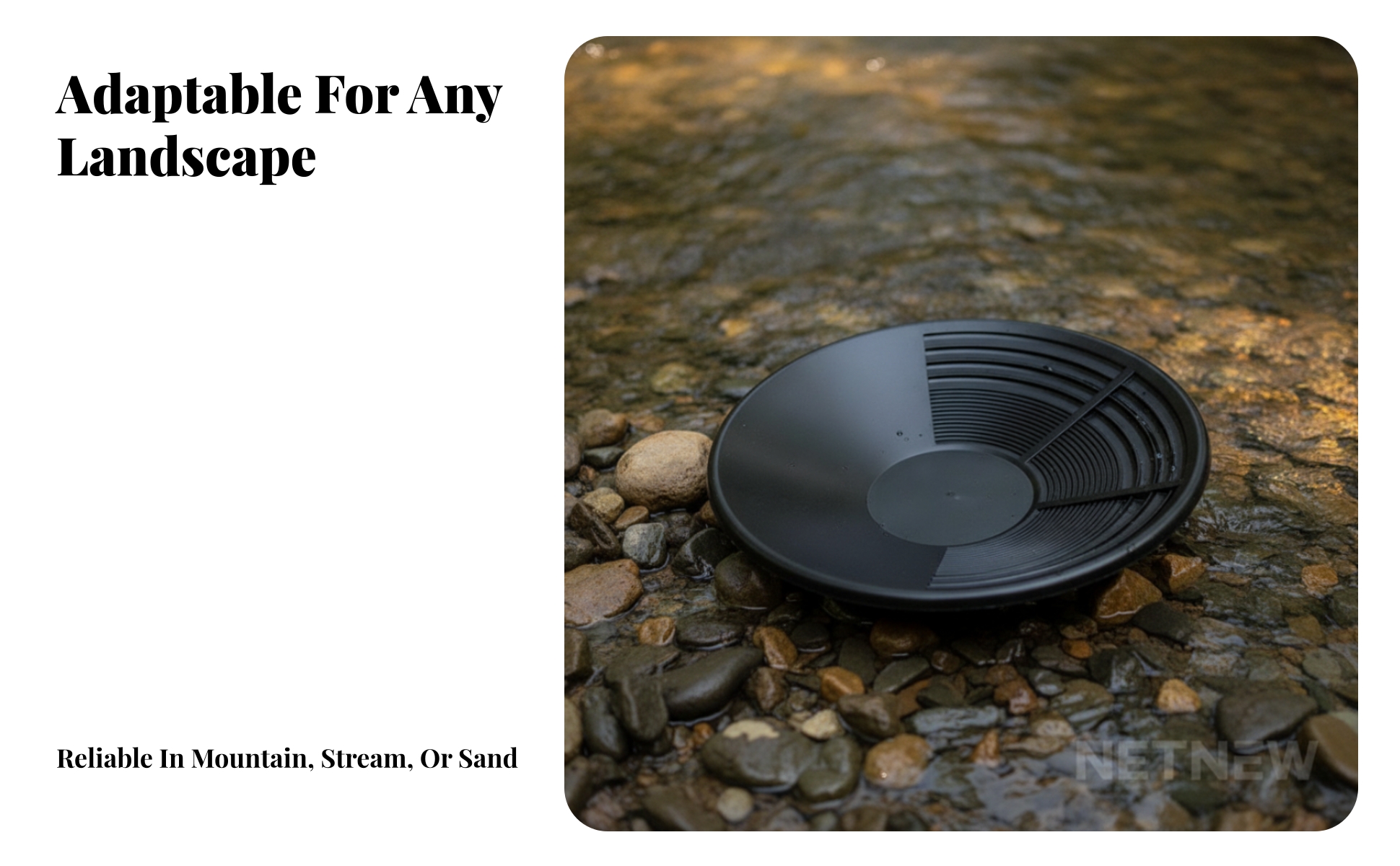 Grooved Gold Pan Handheld Gold Pan Shallow for Miners