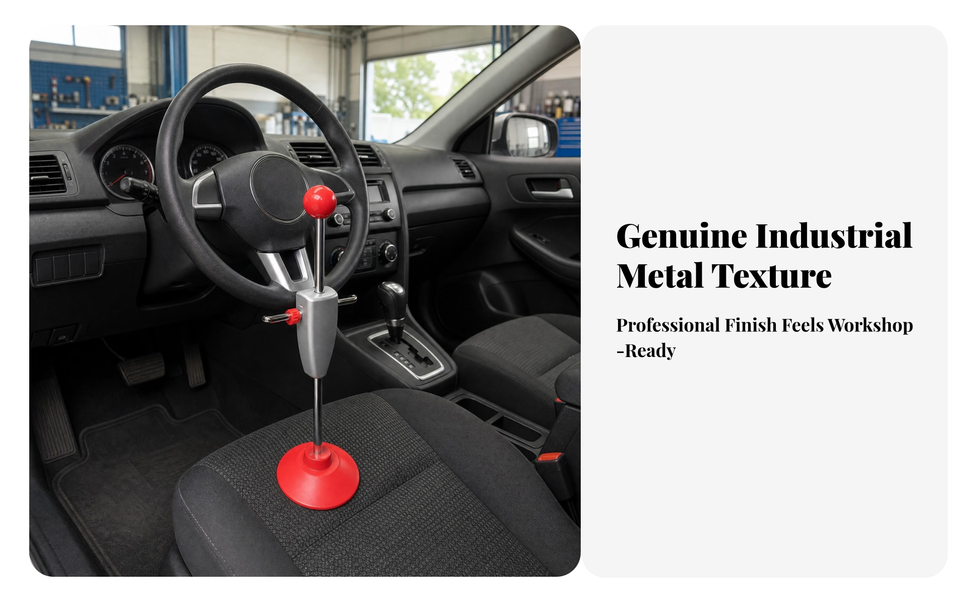 Adjustable Steering Lock Hook Arms Steering Wheel Lock Red Accents
