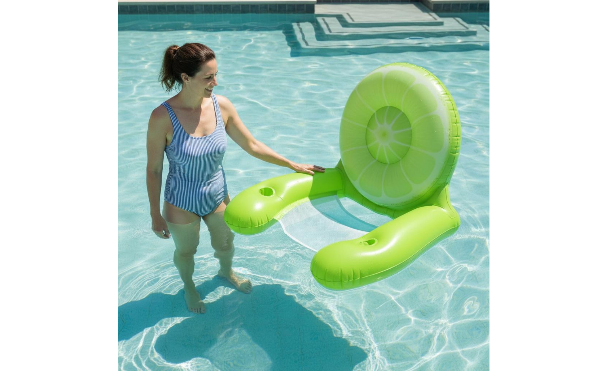 Creature Pool Buoy Thickened Material Pool Lounge Chair with Mesh Seat Portable