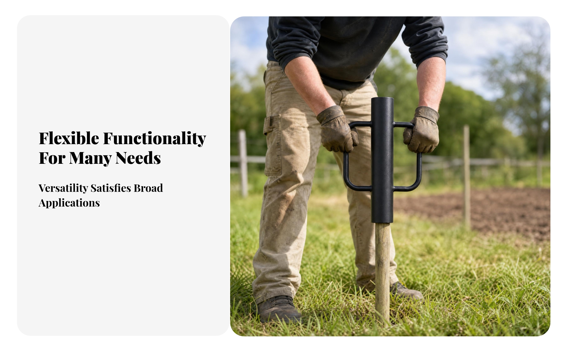 Fence Post Driver Carbon Steel Stake Driver Welded Construction