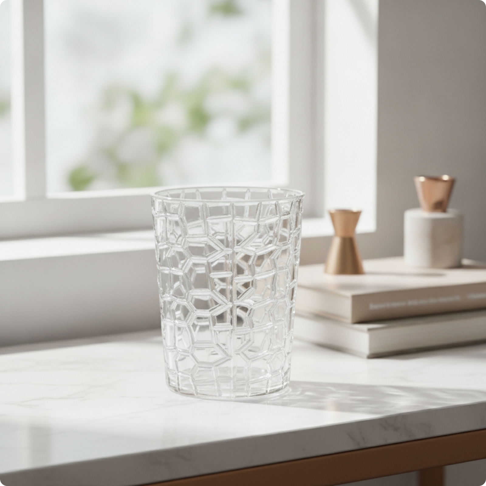 Glossy Lightweight Acrylic Flower Pot Garden Container