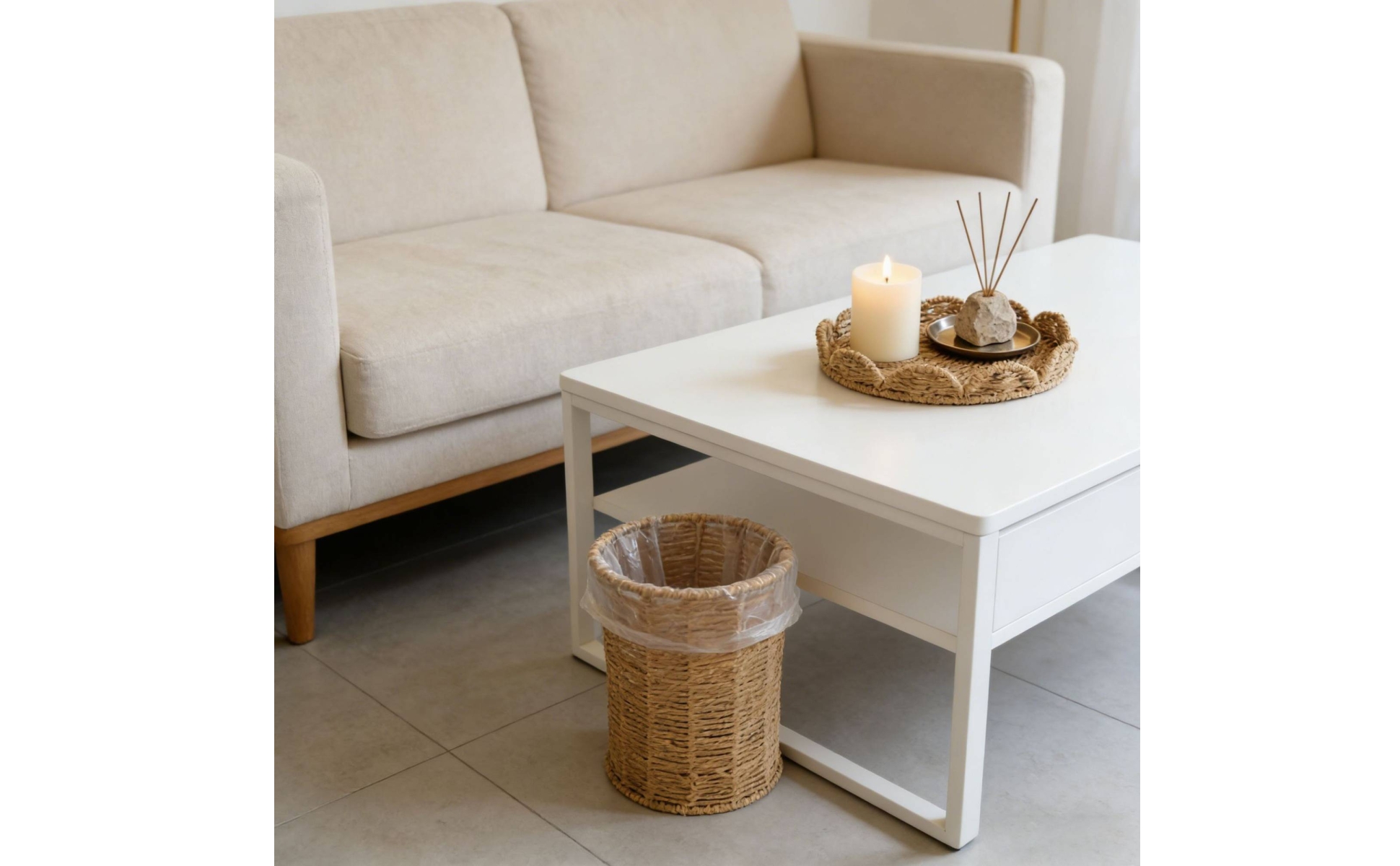 Paper Rope Trash Can Matching Lid Paper Rope Bin Reinforced Rim