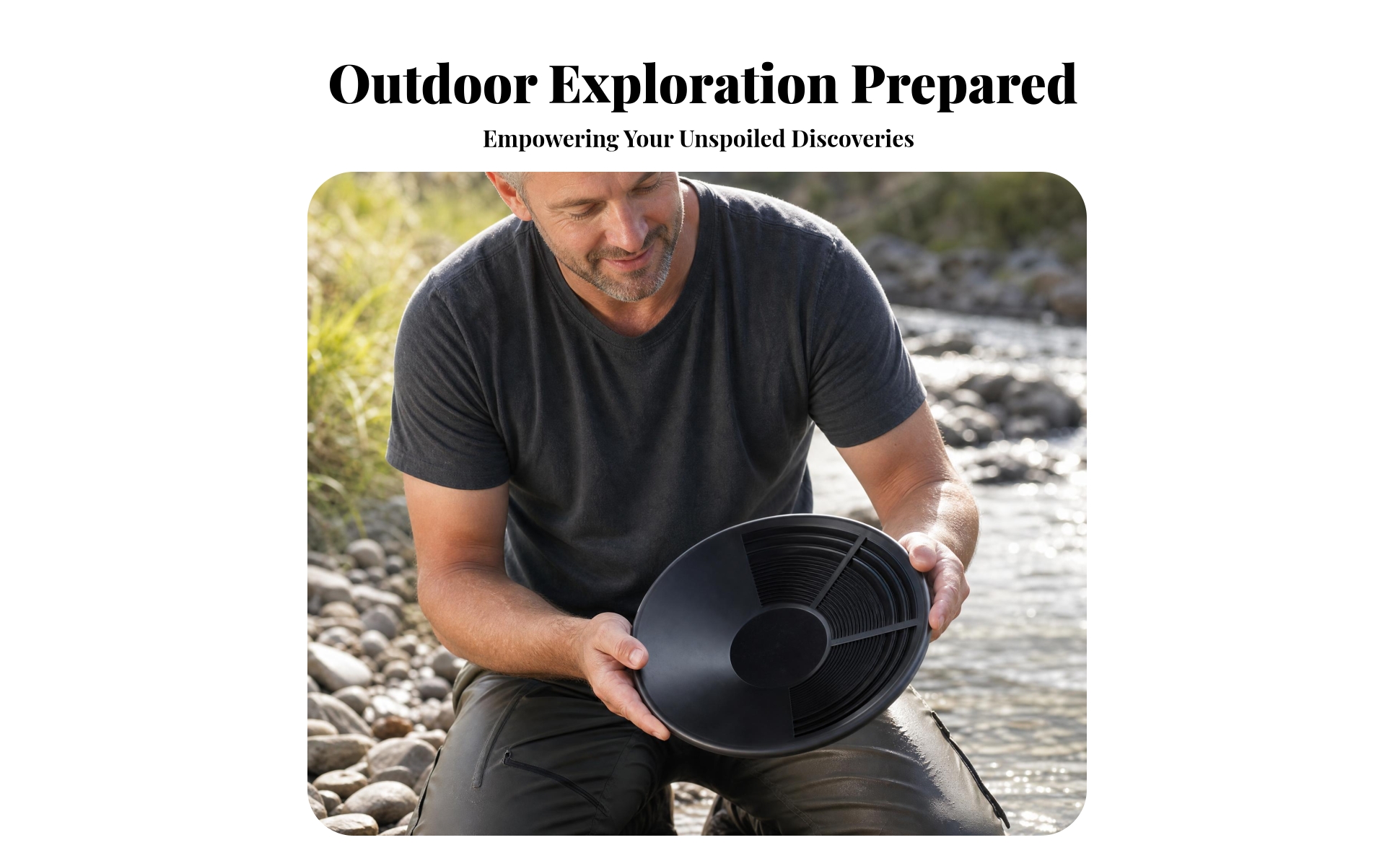 Grooved Gold Pan Handheld Gold Pan Shallow for Miners