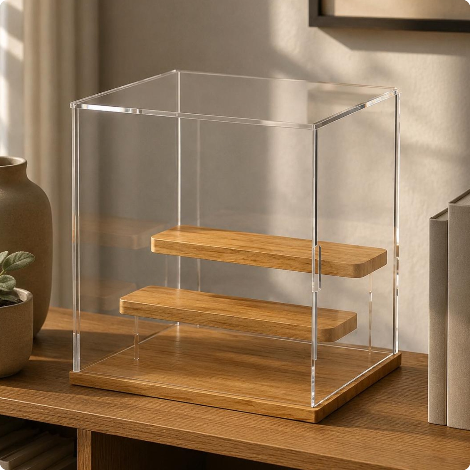 Stufenregal-Vitrine staubdicht acrylvitrine kabinettförmig für sammler