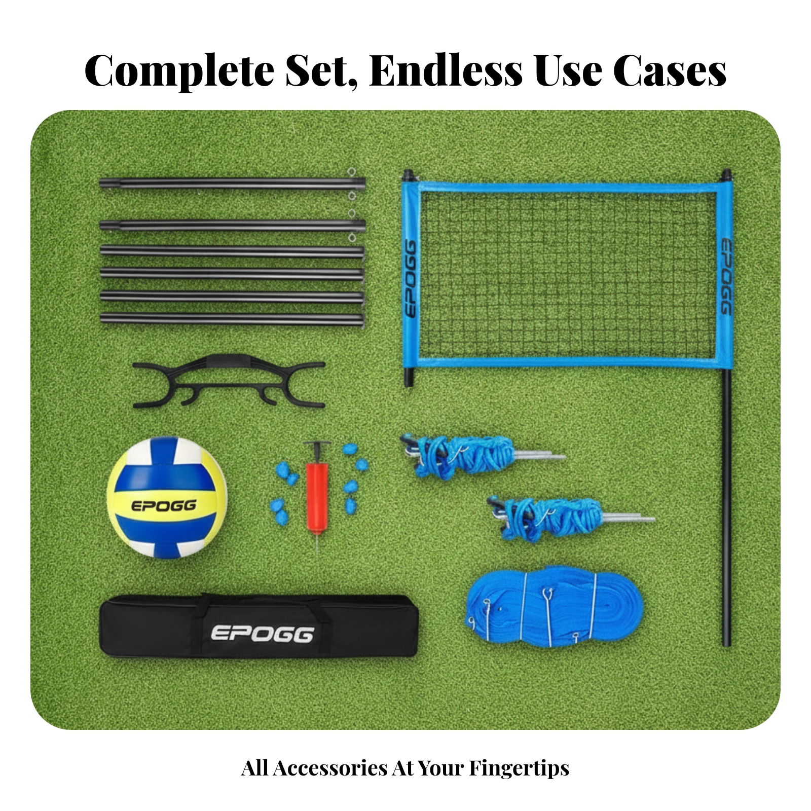 Outdoor Volleyball Court Set Carrying Bag Sports Equipment Boundary Line Ropes - Produktbild 4