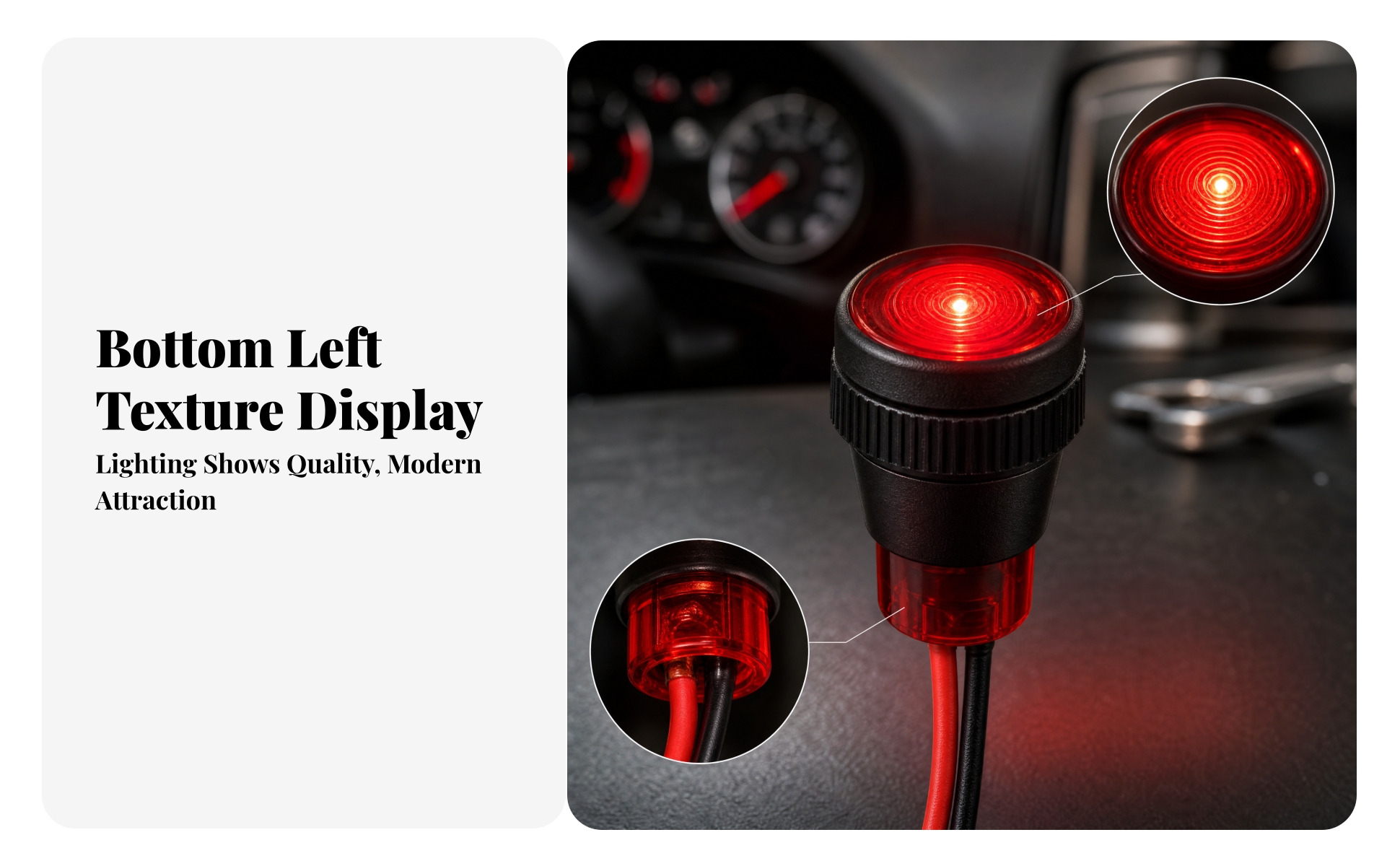 Automotive Warning Light Tube-Shaped Clamp Mount Warning Light Adjustable Knob
