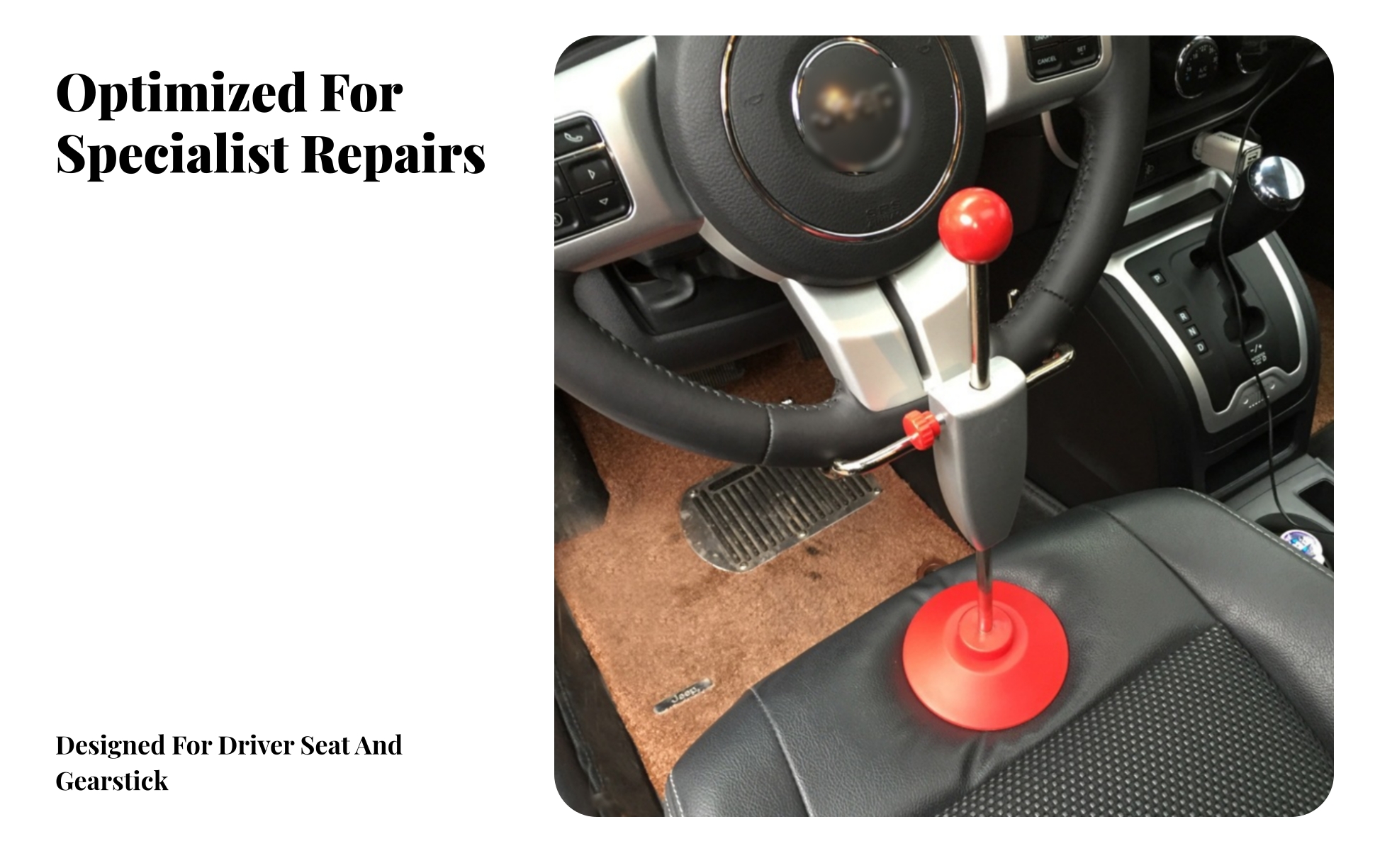 Adjustable Steering Lock Hook Arms Steering Wheel Lock Red Accents