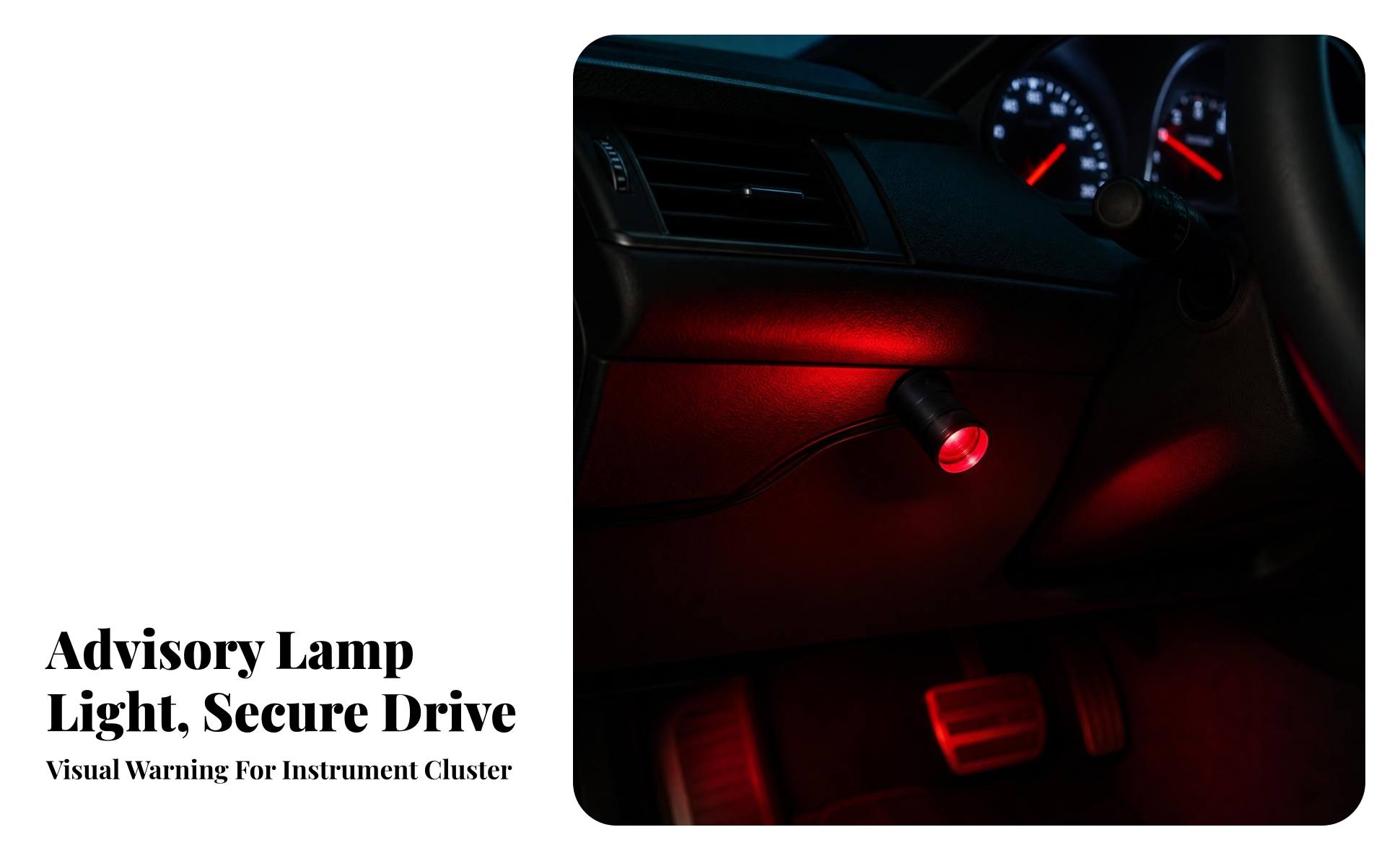 Automotive Warning Light Tube-Shaped Clamp Mount Warning Light Adjustable Knob