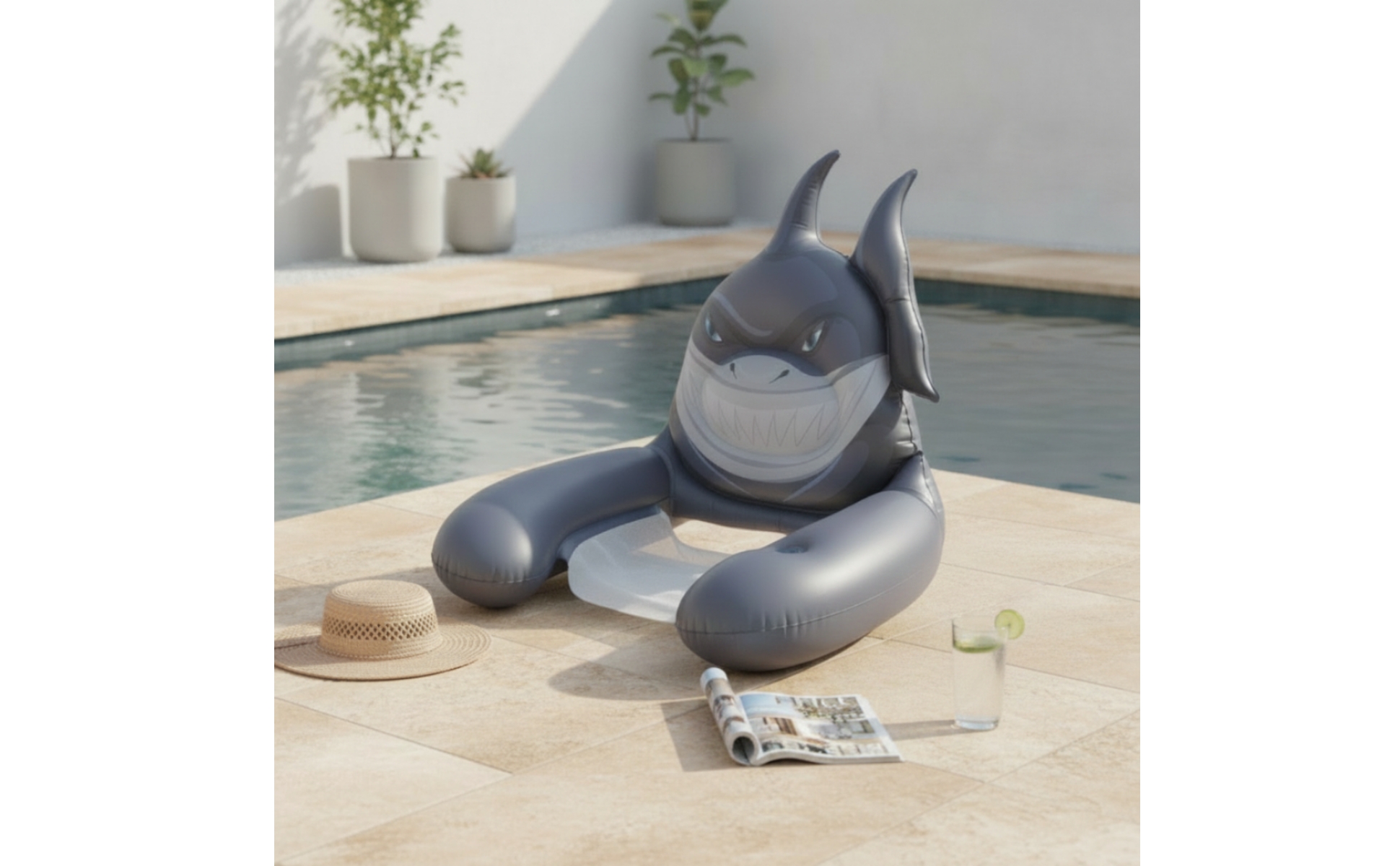 Creature Pool Buoy Thickened Material Pool Lounge Chair with Mesh Seat Portable