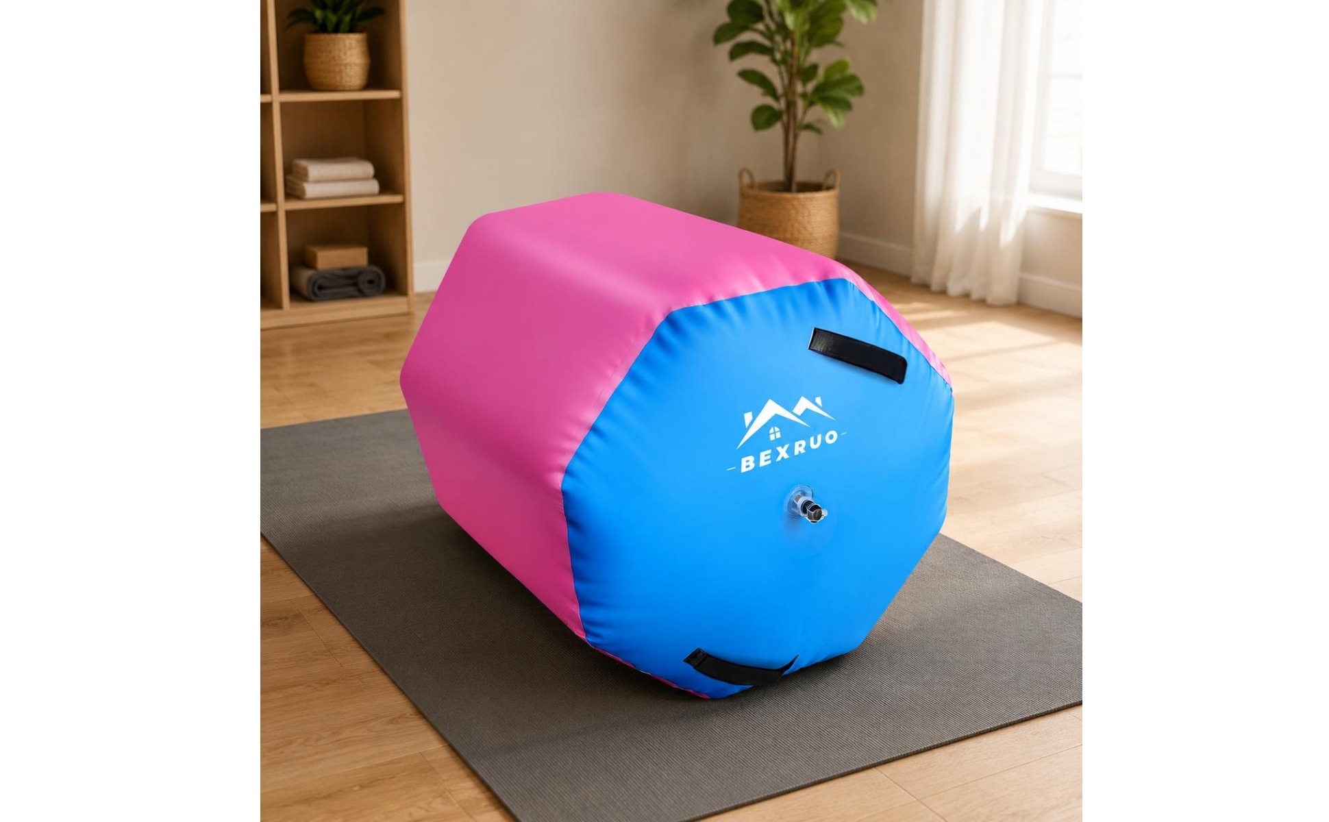 Gymnastics Training Barrel Hand Pump Included Tumbling Barrel Rose and Blue