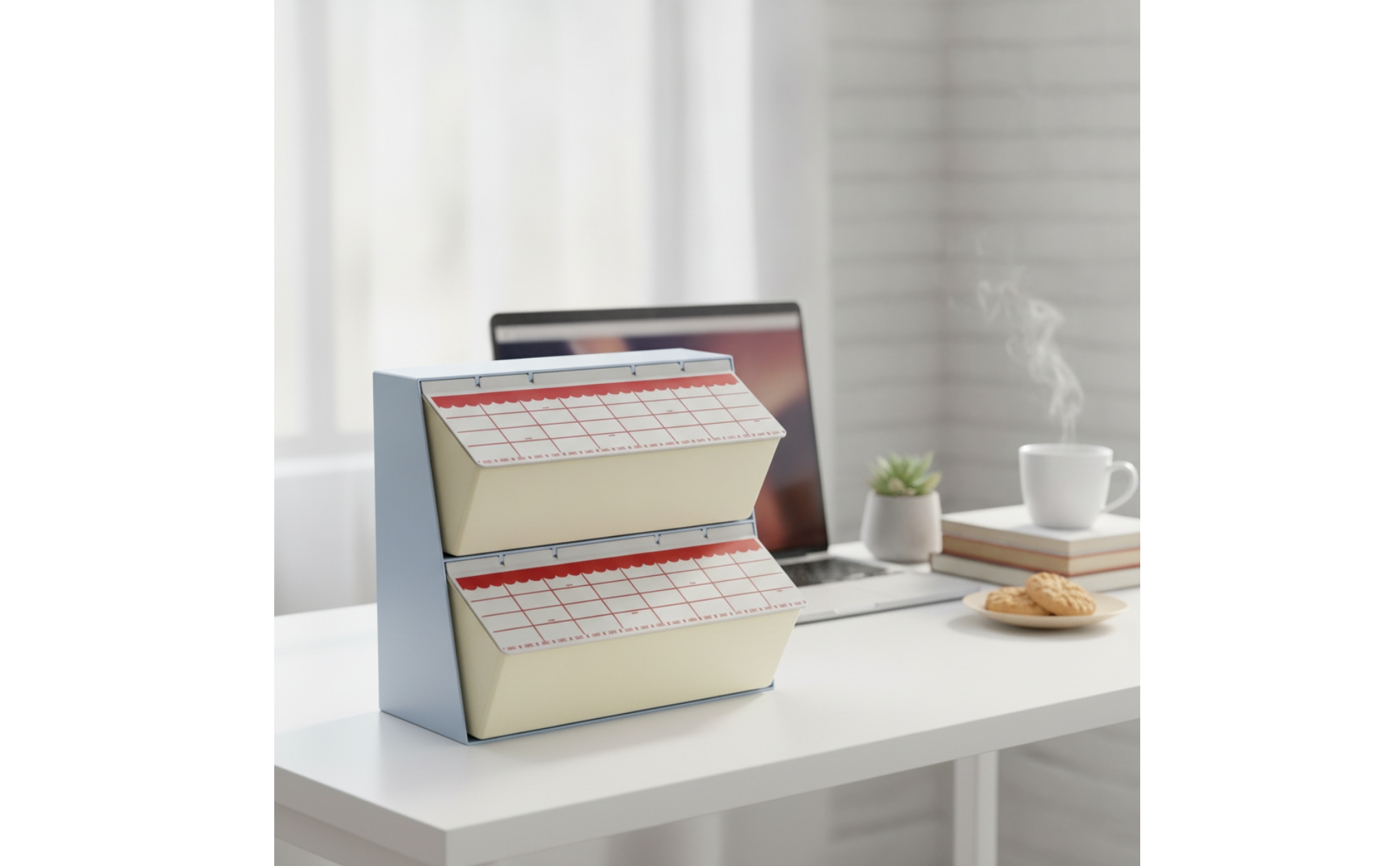 teebeutel-Aufbewahrungsbox mit klappfächern teebeutel-organizer transparent